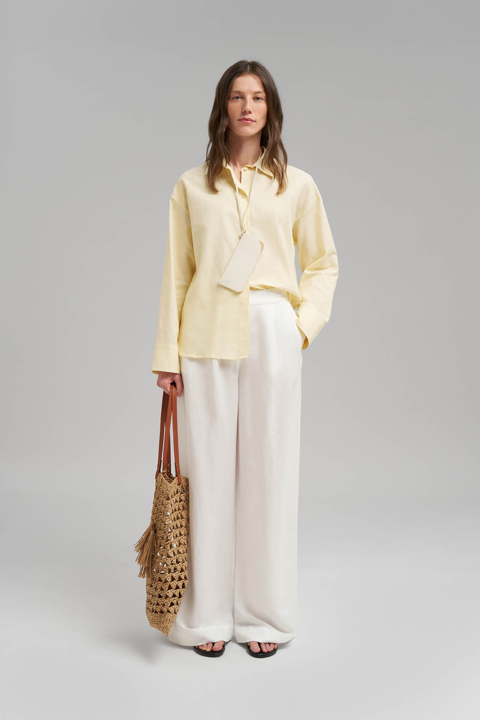 Льняная блузка Finn Flare, желтый, арт. FSG110214