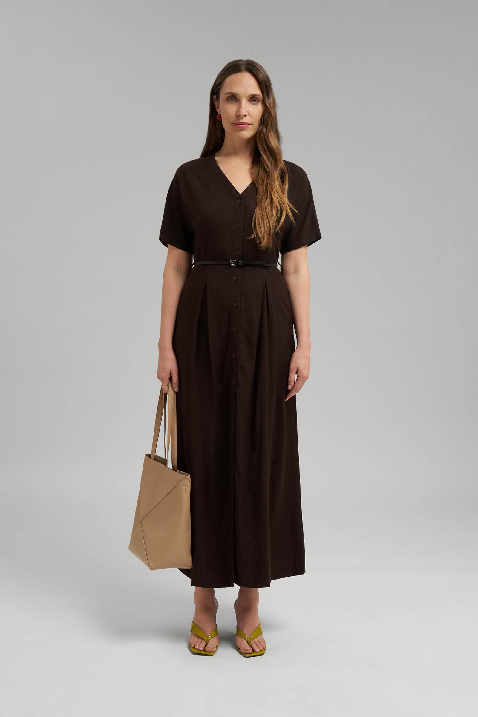 Платье миди Finn Flare, коричневый, арт. FSG110145