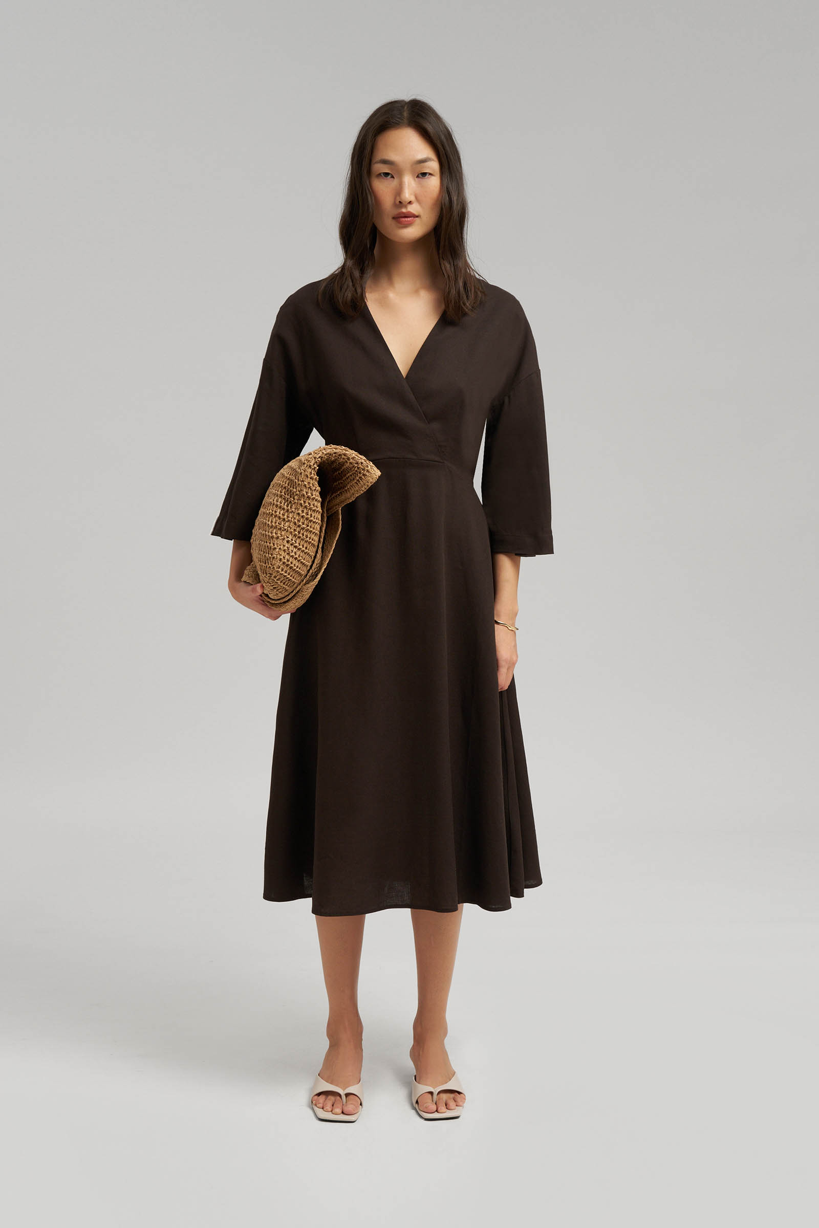 Платье миди Finn Flare, коричневый, арт. FSG110175