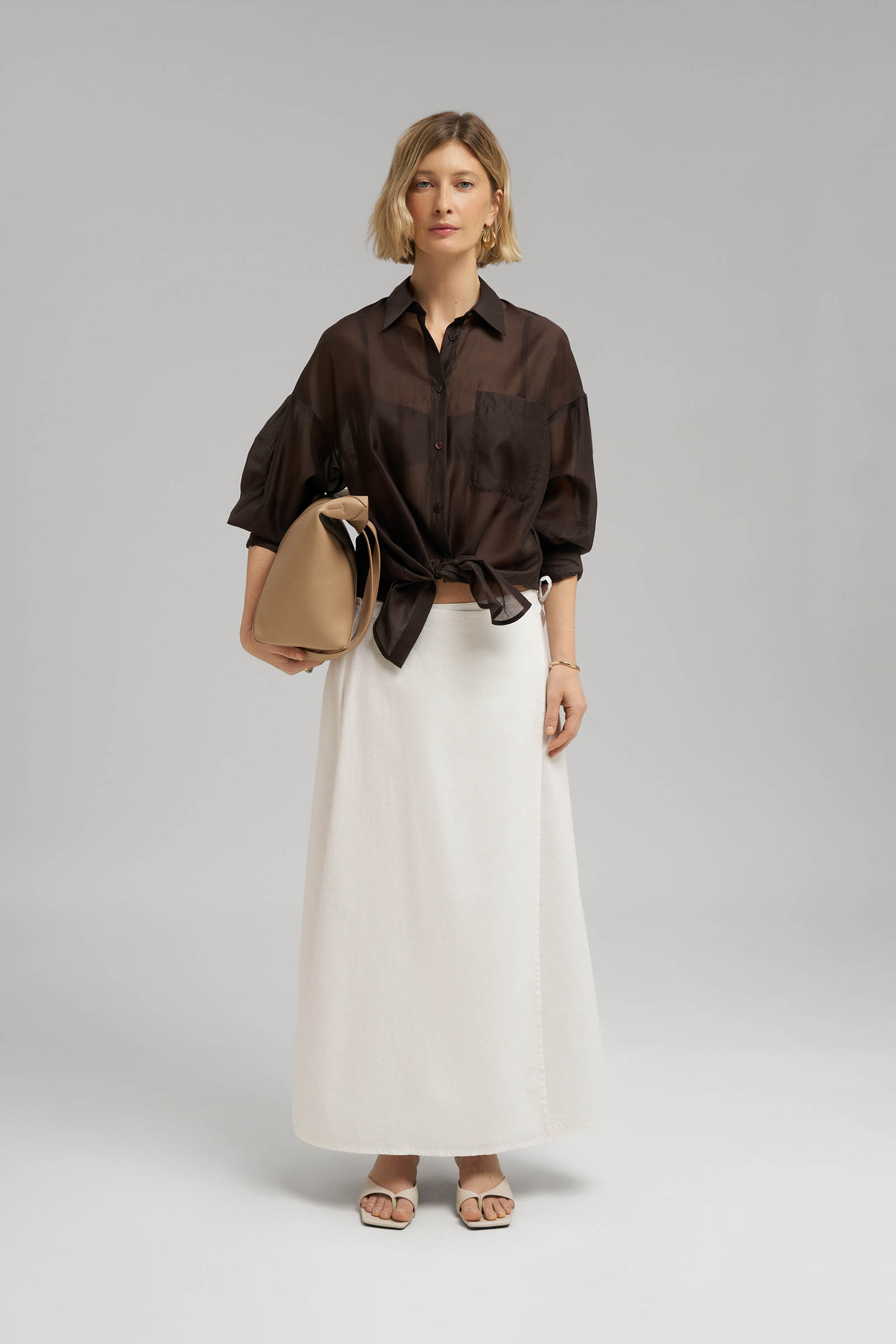 Блузка женская Finn Flare, коричневый, арт. FSG110217