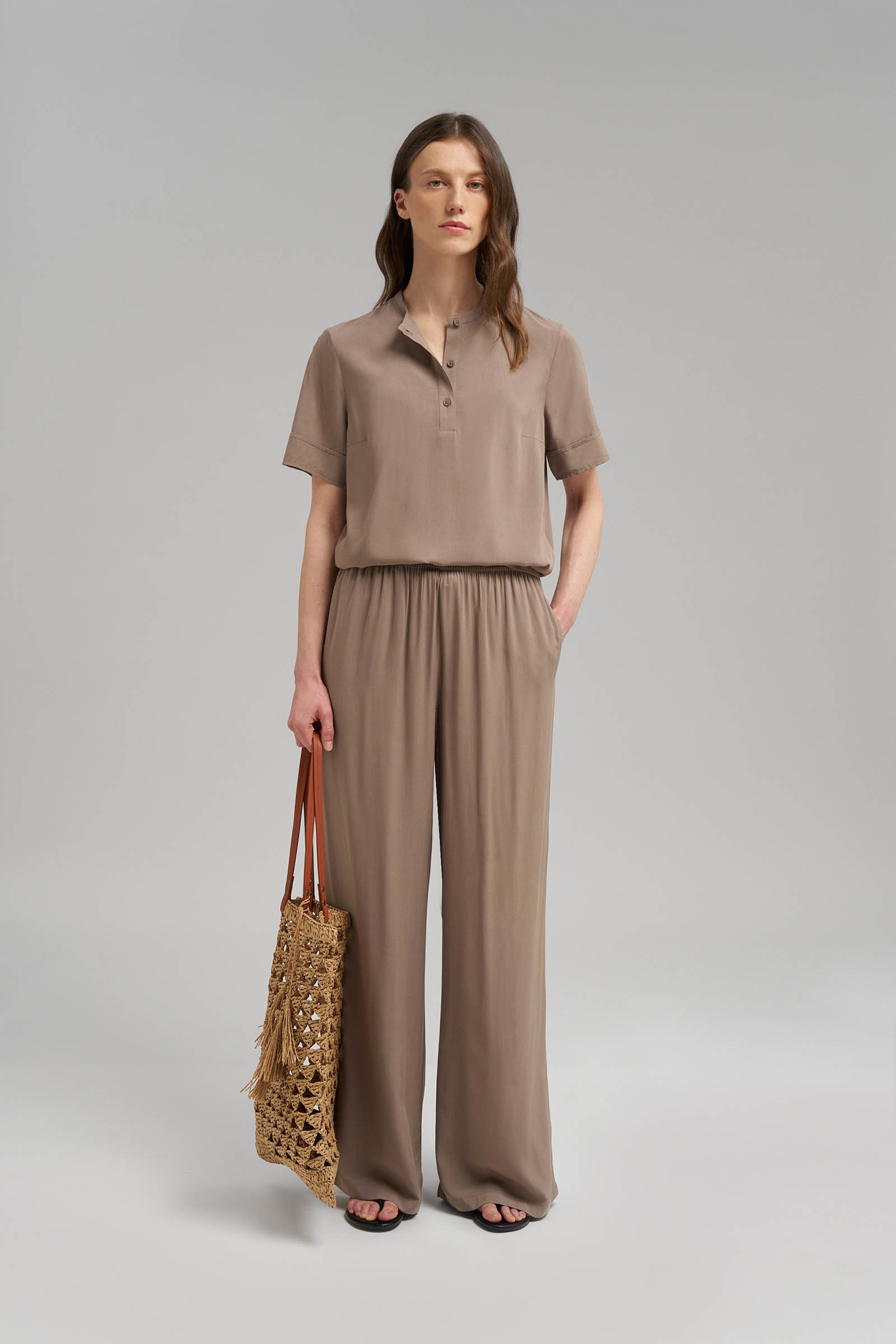 Блузка FINN FLARE FSG110206, коричневый, арт. FSG110206