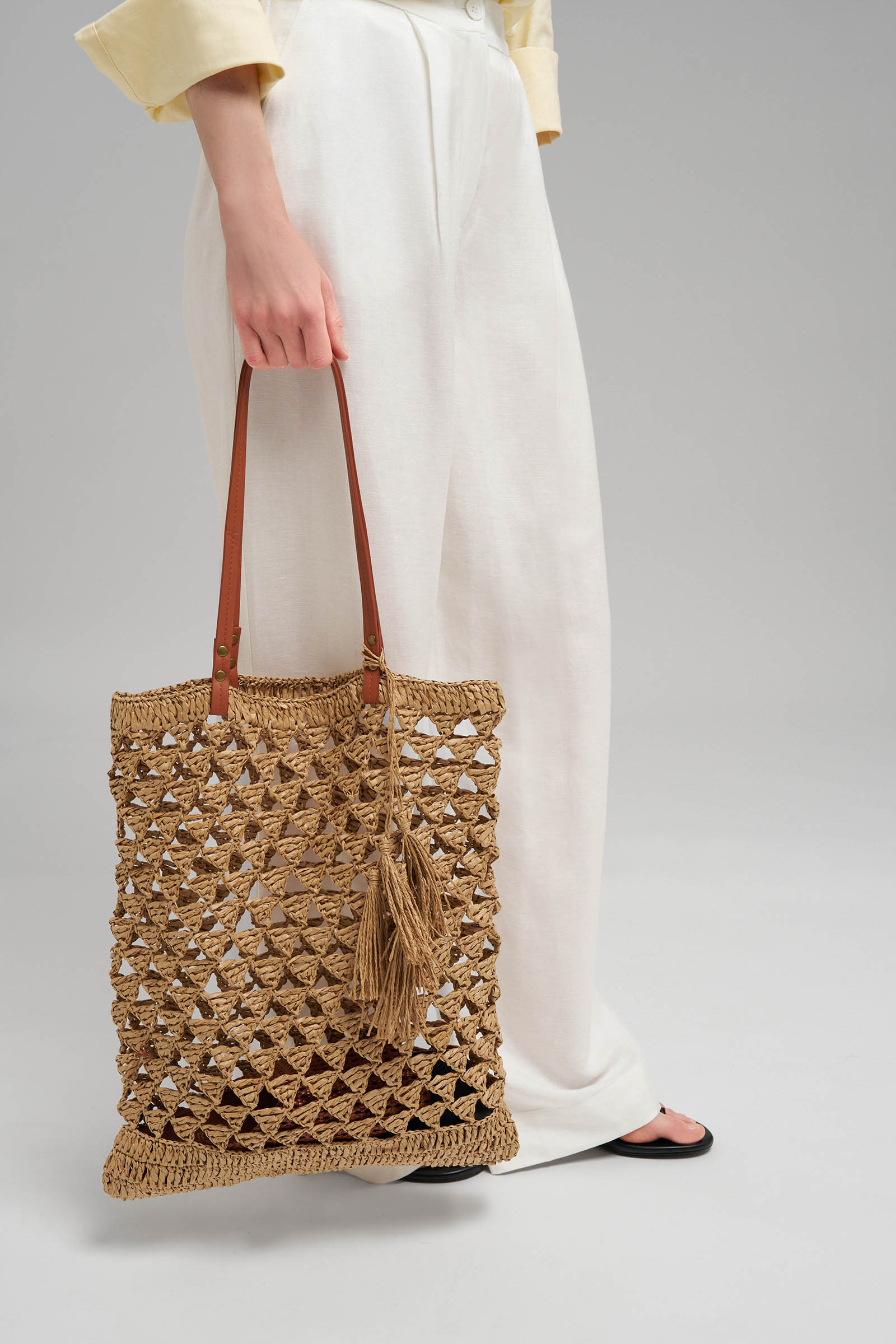 Плетеная сумка Finn Flare, бежевый, арт. FSG11200