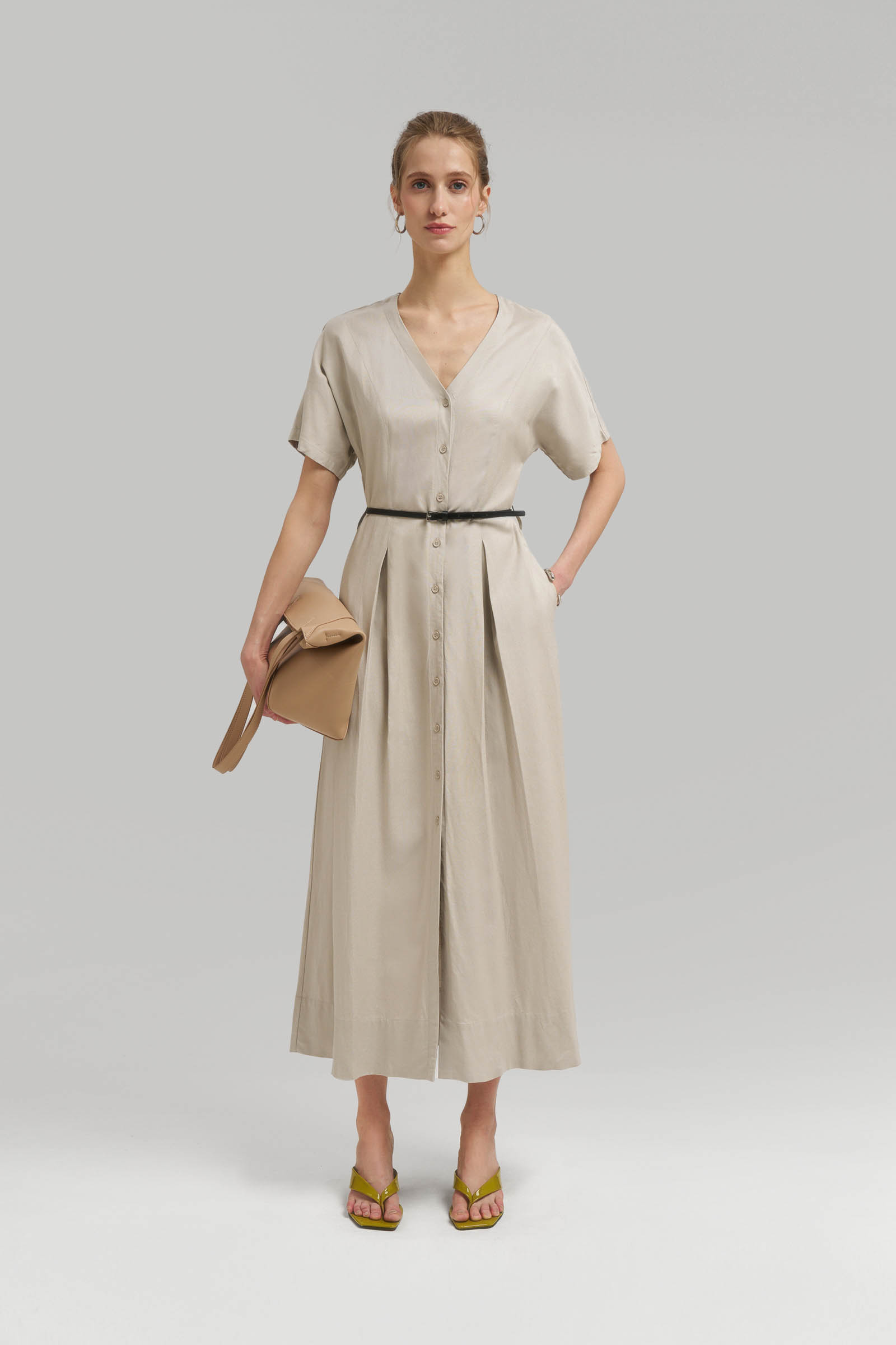 Платье миди Finn Flare, бежевый, арт. FSG110145