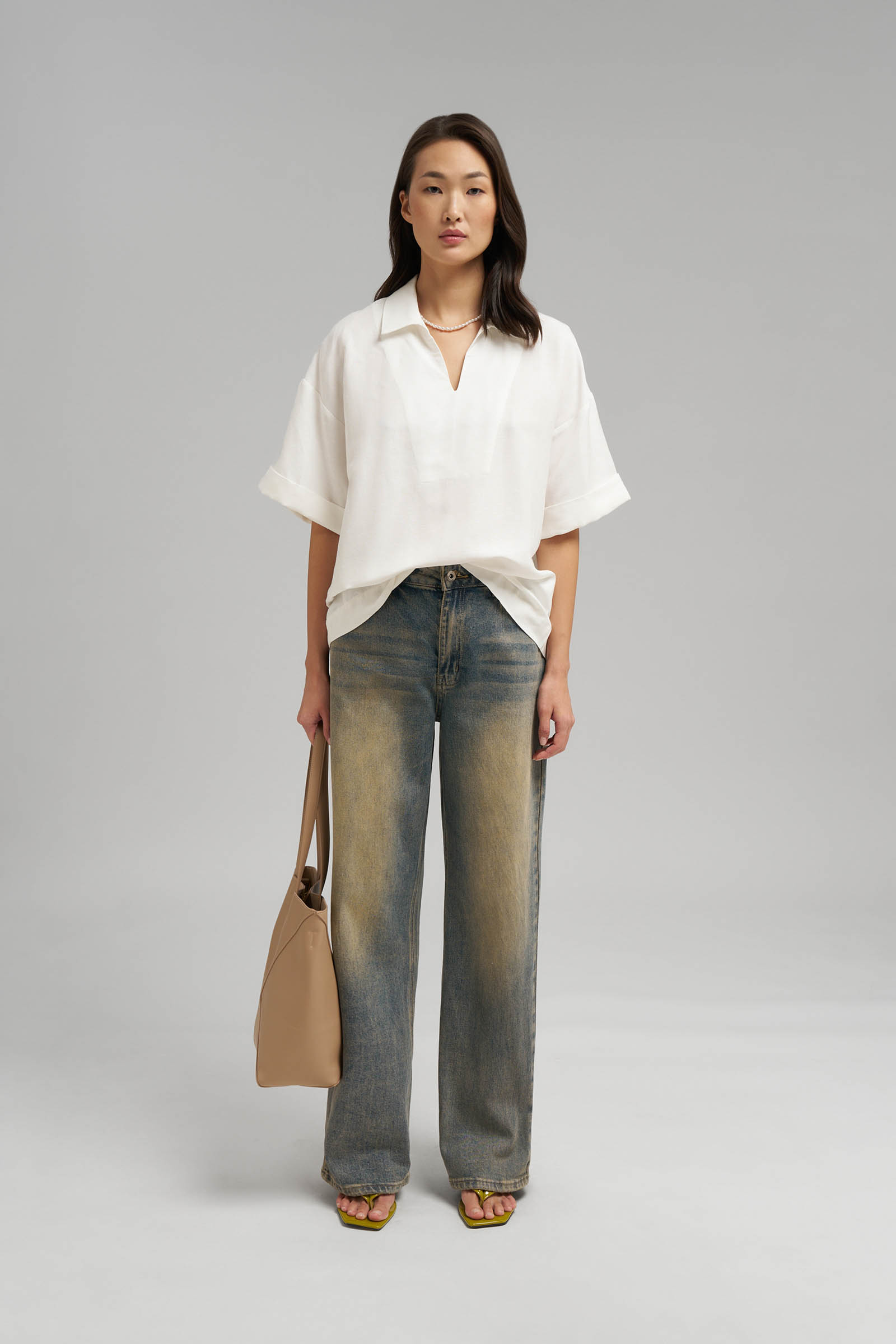 Блузка Finn Flare свободная, бежевый, арт. FSG110198