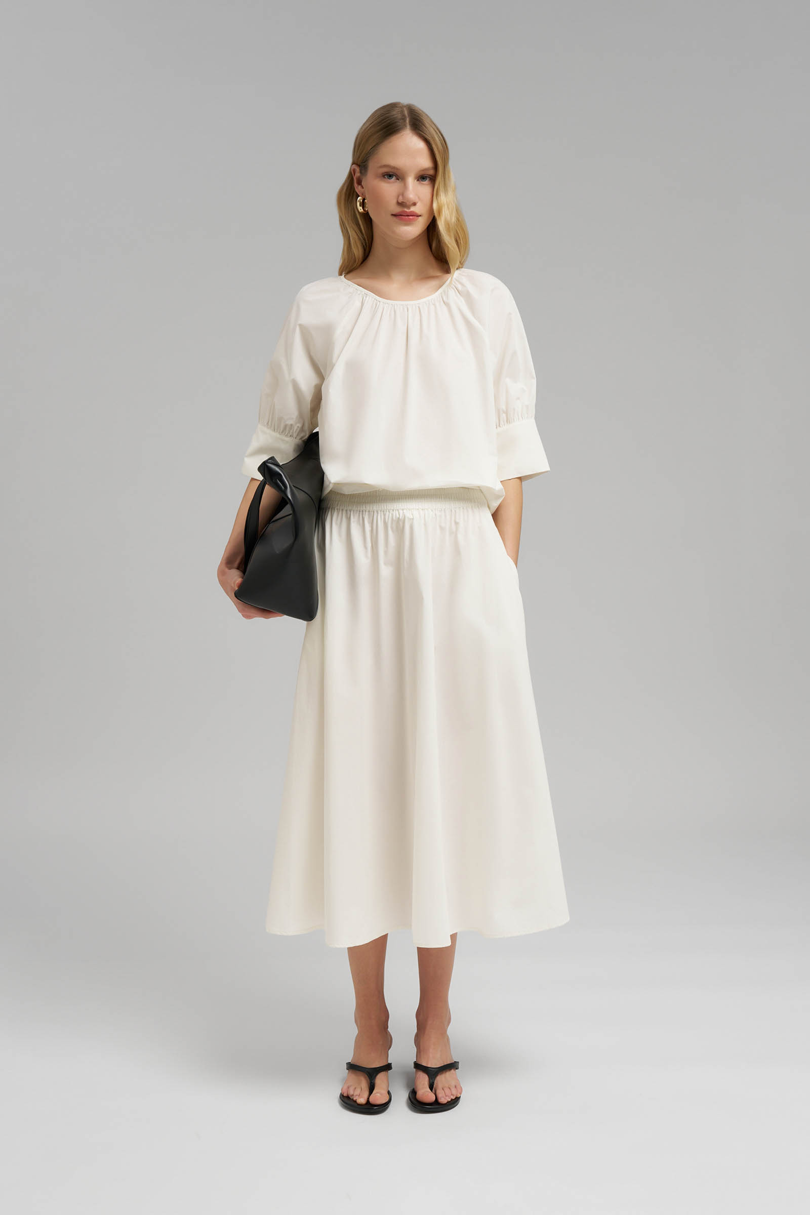 Блузка Finn Flare А-силуэта, белый, арт. FSG11062