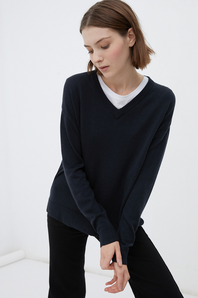 

Трикотажный джемпер с v-образным вырезом Finn-Flare, Трикотажный джемпер с v-образным вырезом