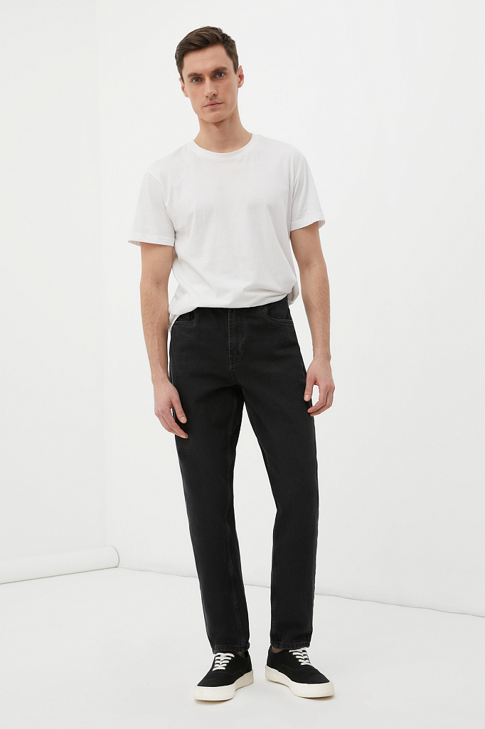 брюки мужские (джинсы) Finn-Flare черного цвета