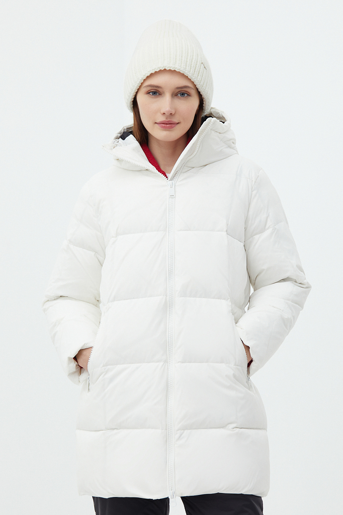 

Пуховое полупальто женское, 201 white, Пуховое полупальто женское