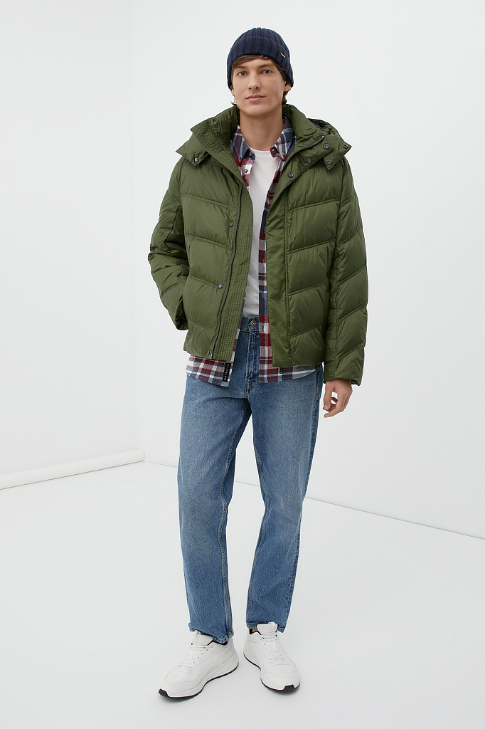 Утепленная куртка мужская с капюшоном