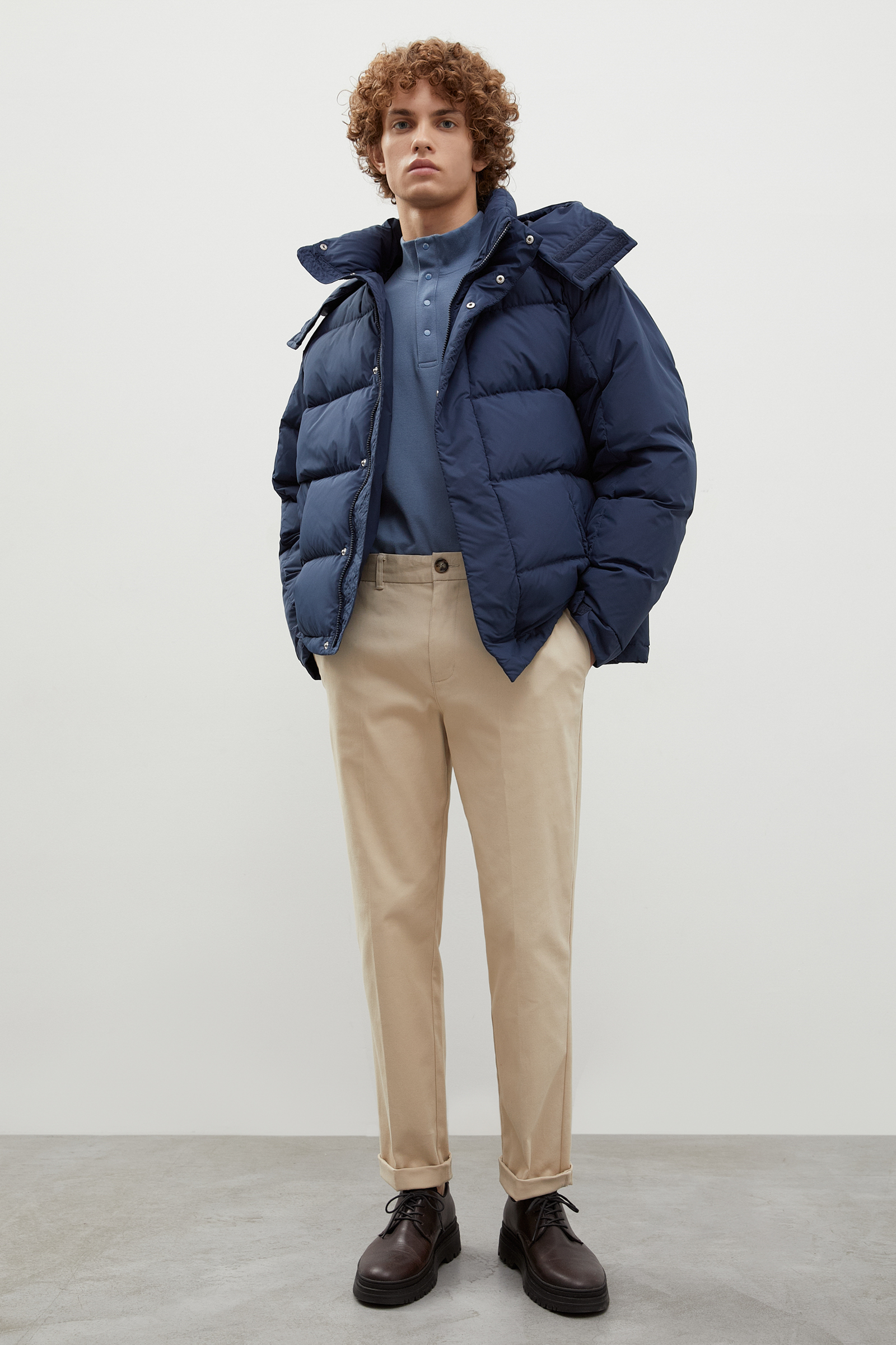 Стеганый пуховик oversize силуэта