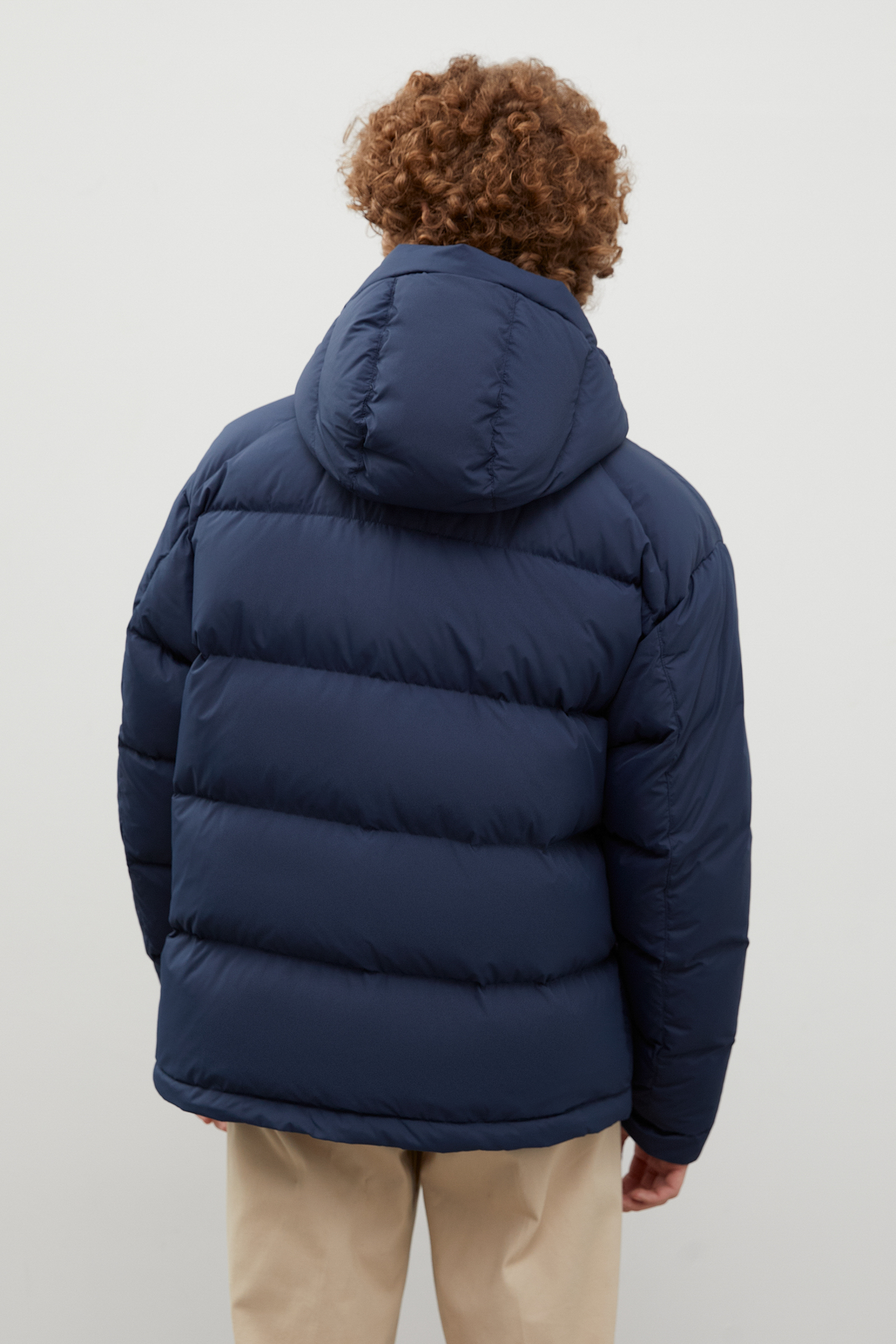 

Стеганый пуховик oversize силуэта, 101 cosmic blue, Стеганый пуховик oversize силуэта