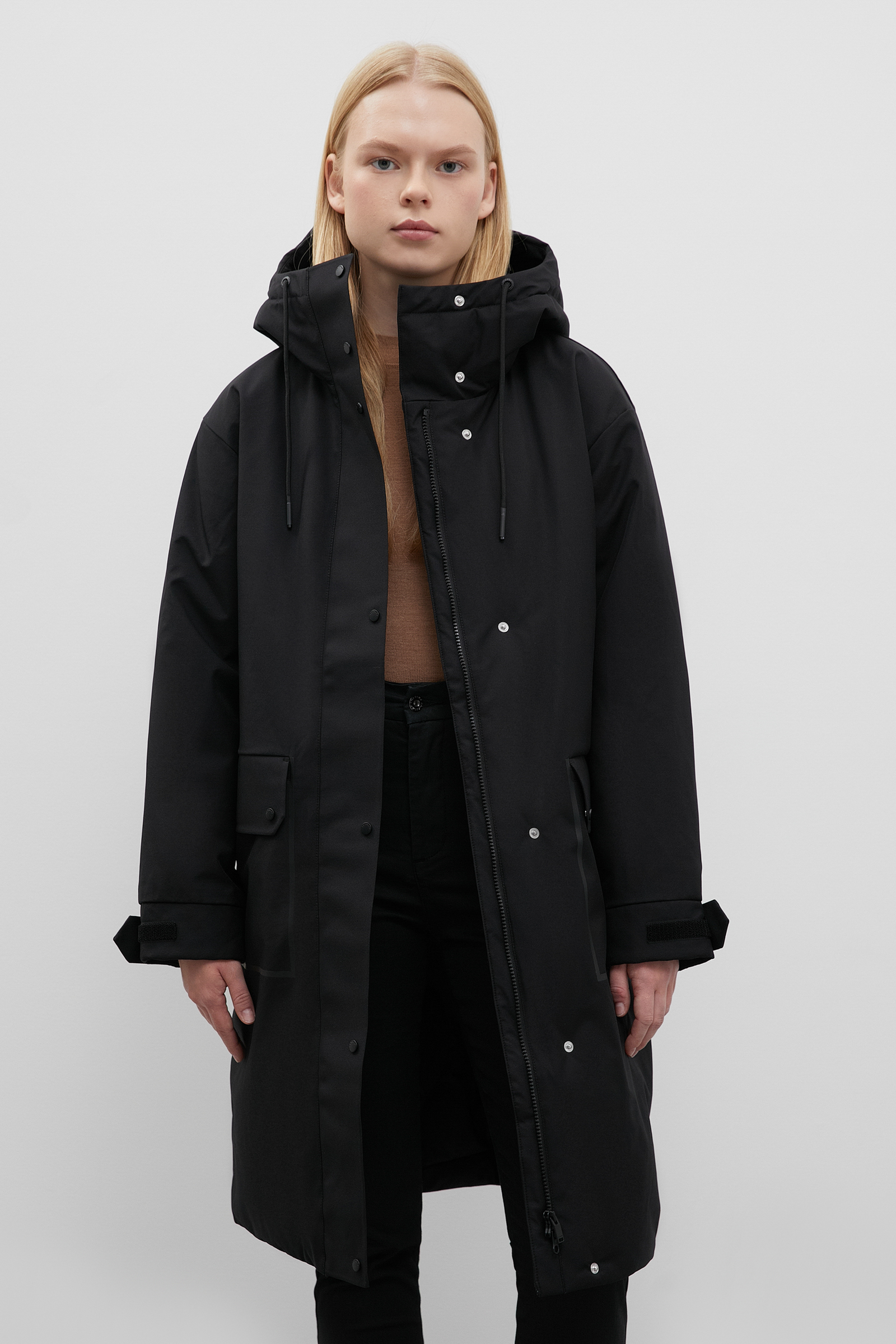 

Утепленная парка с капюшоном, 200 black, Утепленная парка с капюшоном
