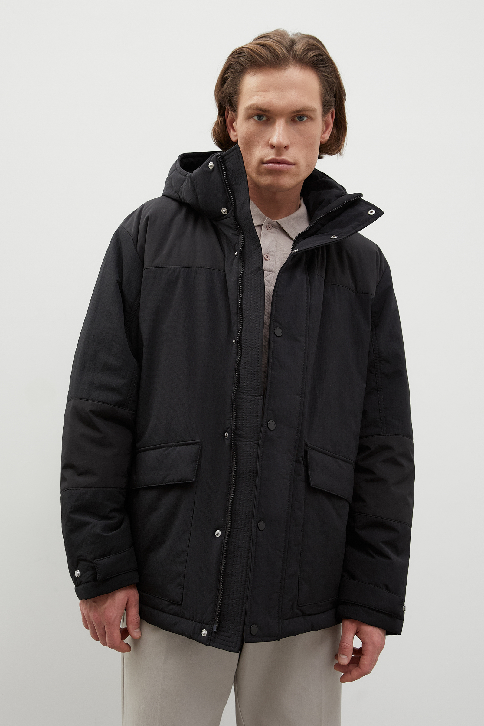 Куртка oversize силуэта с капюшоном