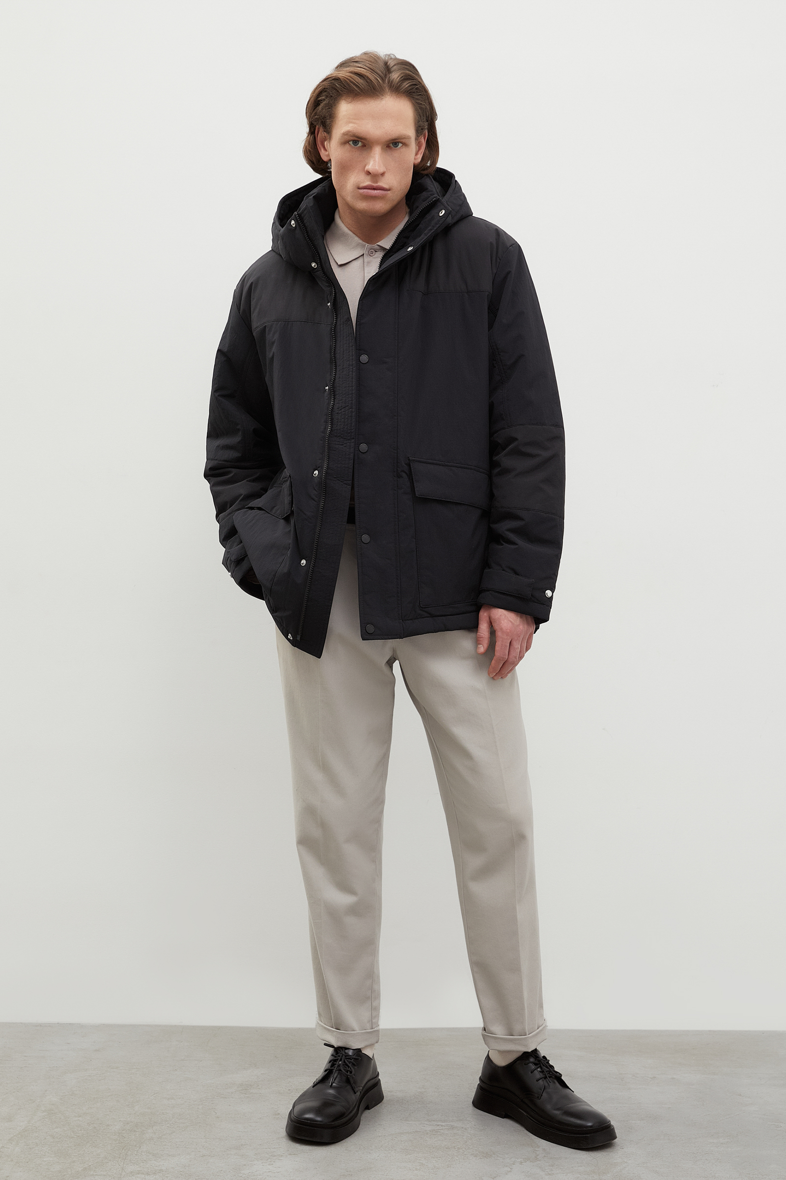 Куртка oversize силуэта с капюшоном