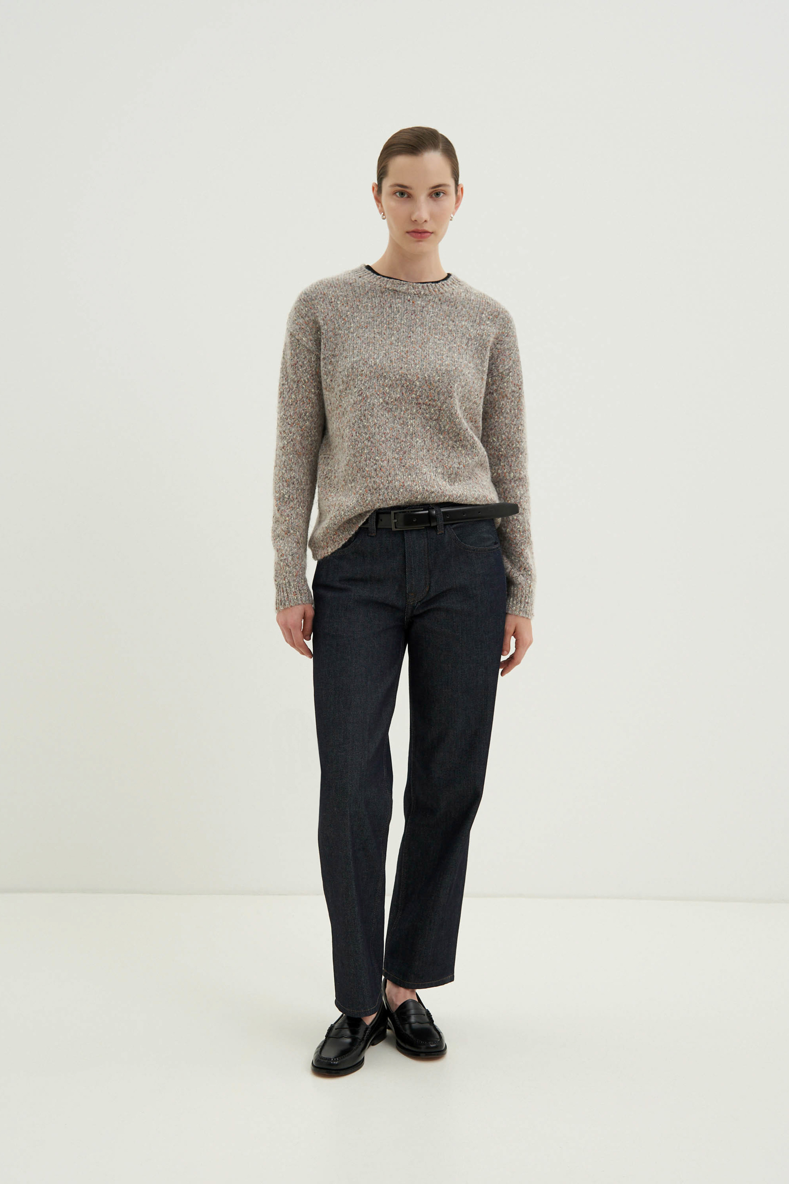 Джемпер с круглым вырезом с добавлением шерсти