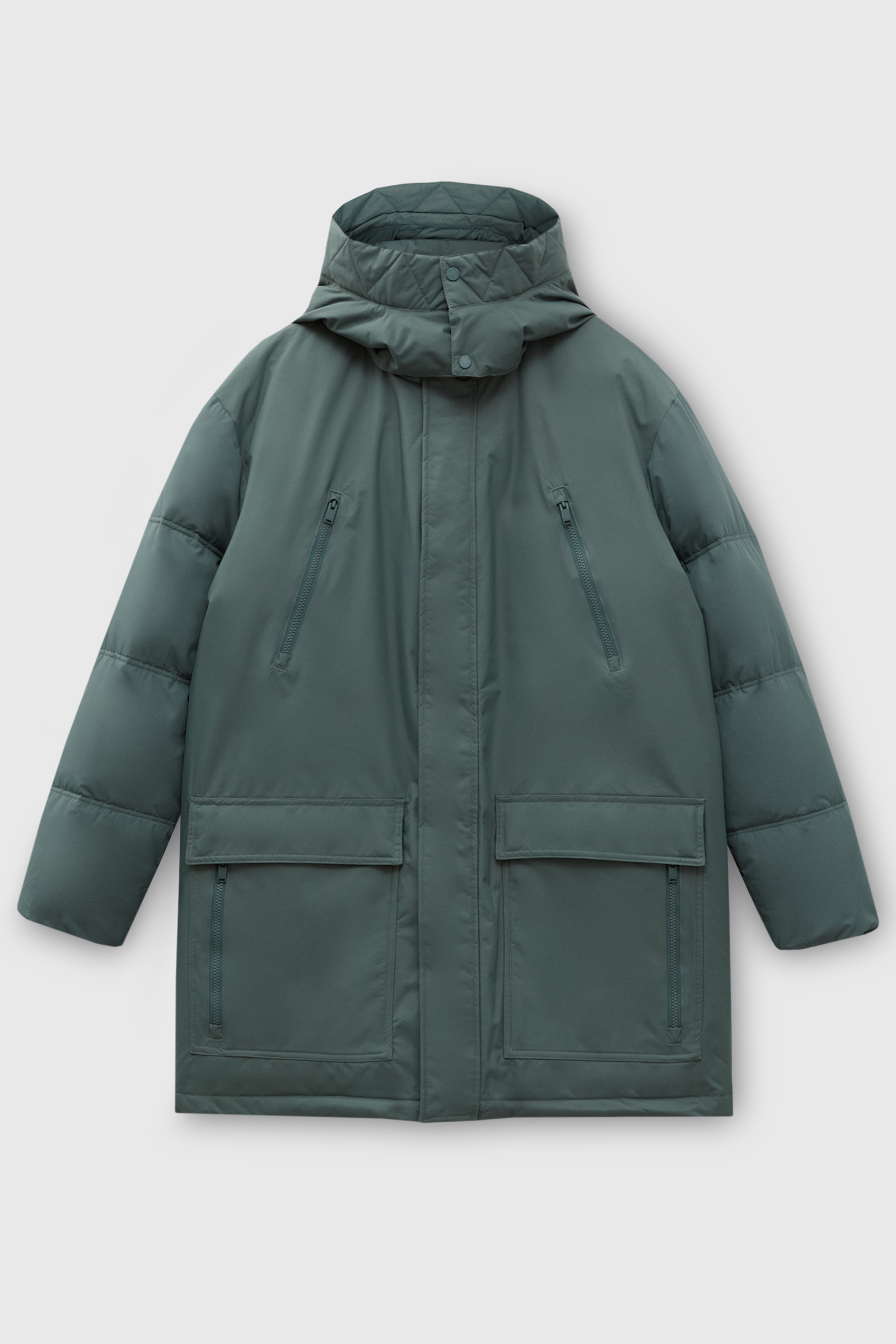 

Пуховое пальто силуэта oversize, 506 forest, Пуховое пальто силуэта oversize