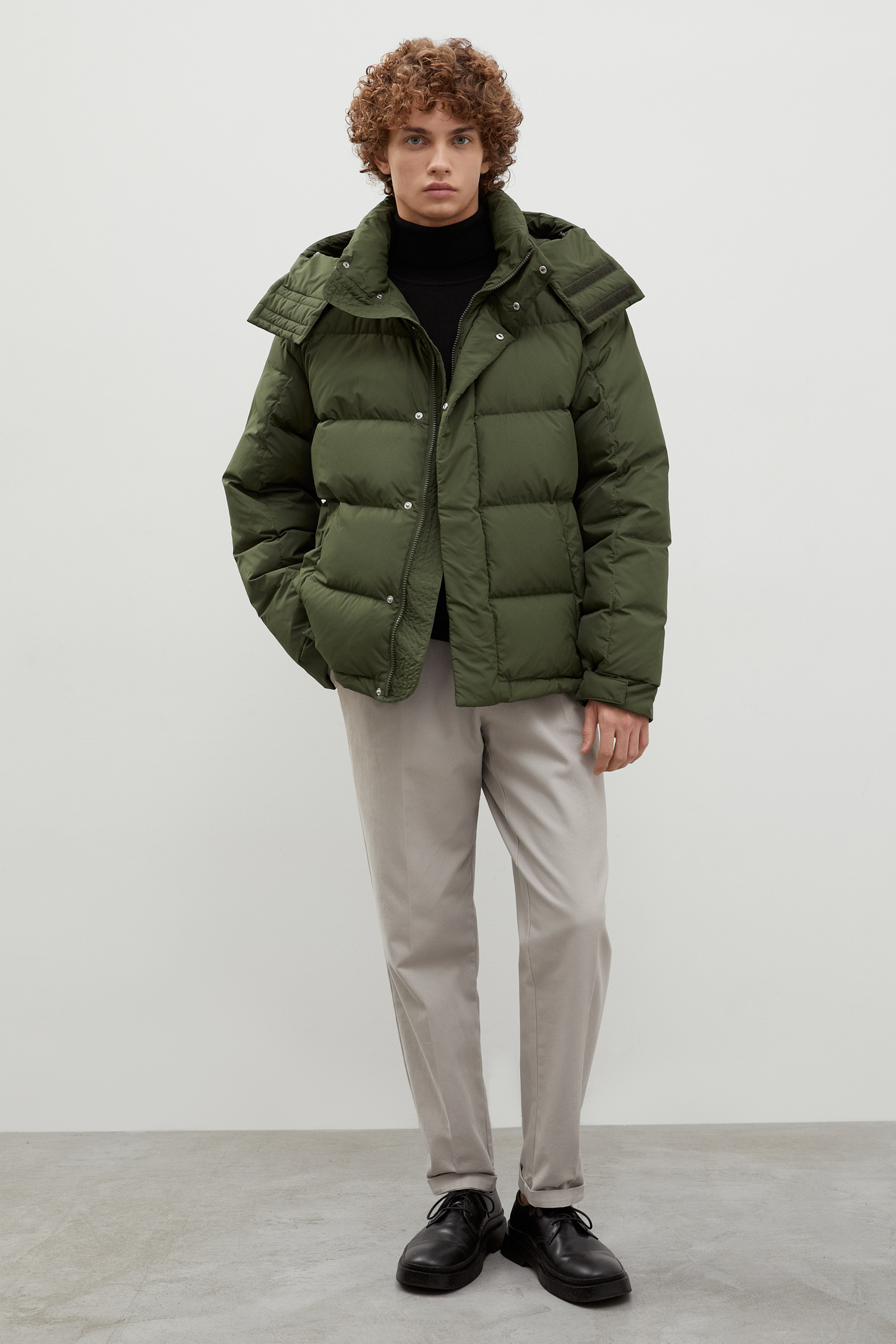 Стеганый пуховик oversize силуэта