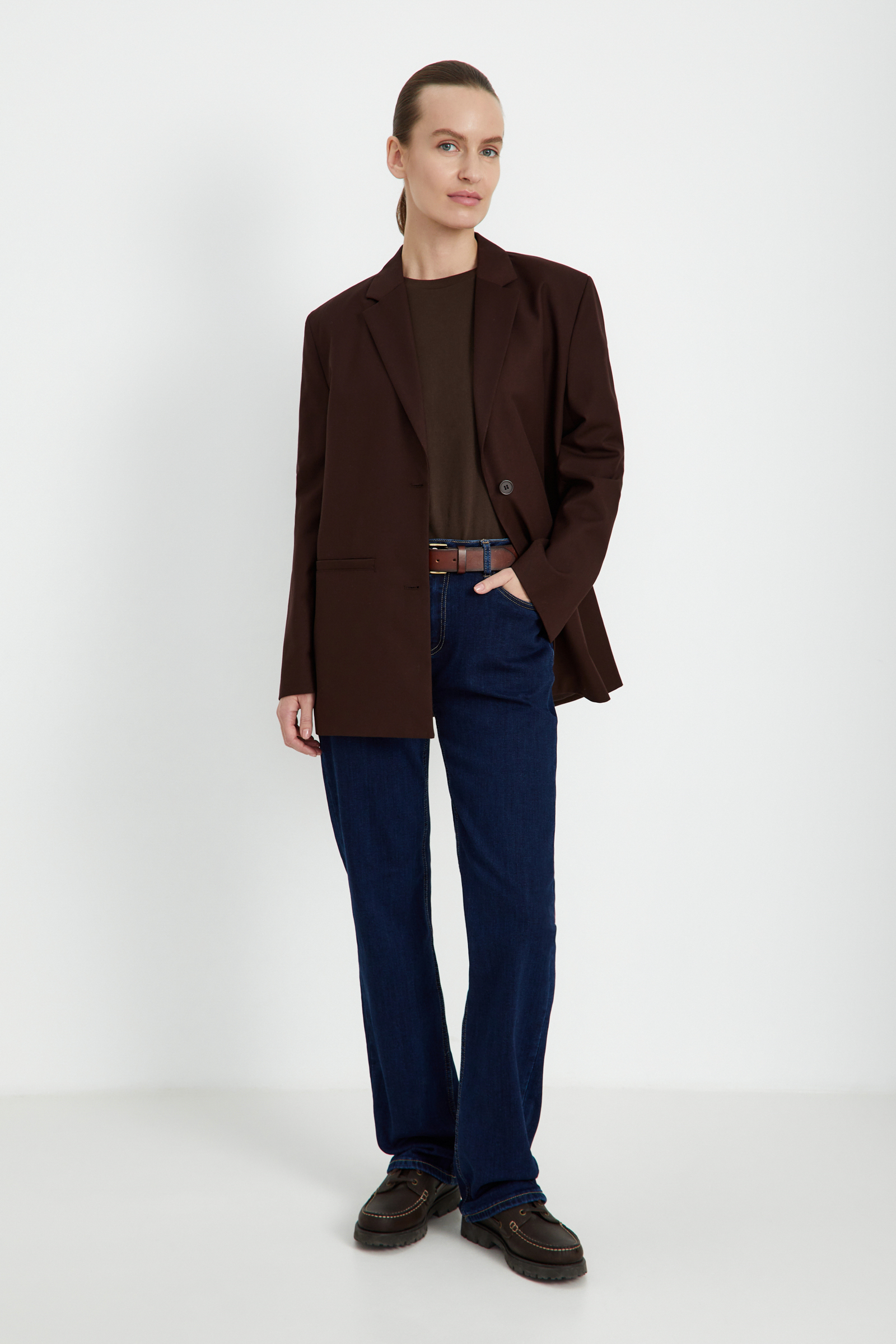 Утепленные джинсы straight fit женские