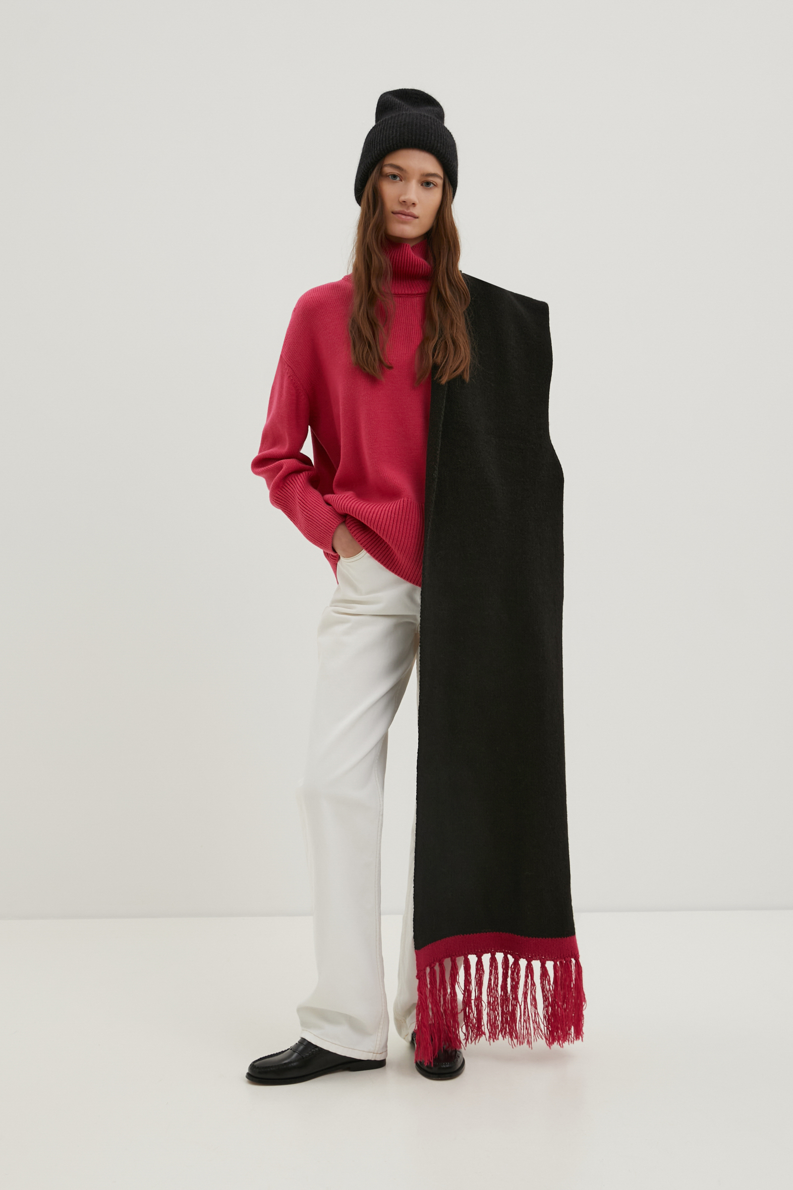 Шарф с шерстью