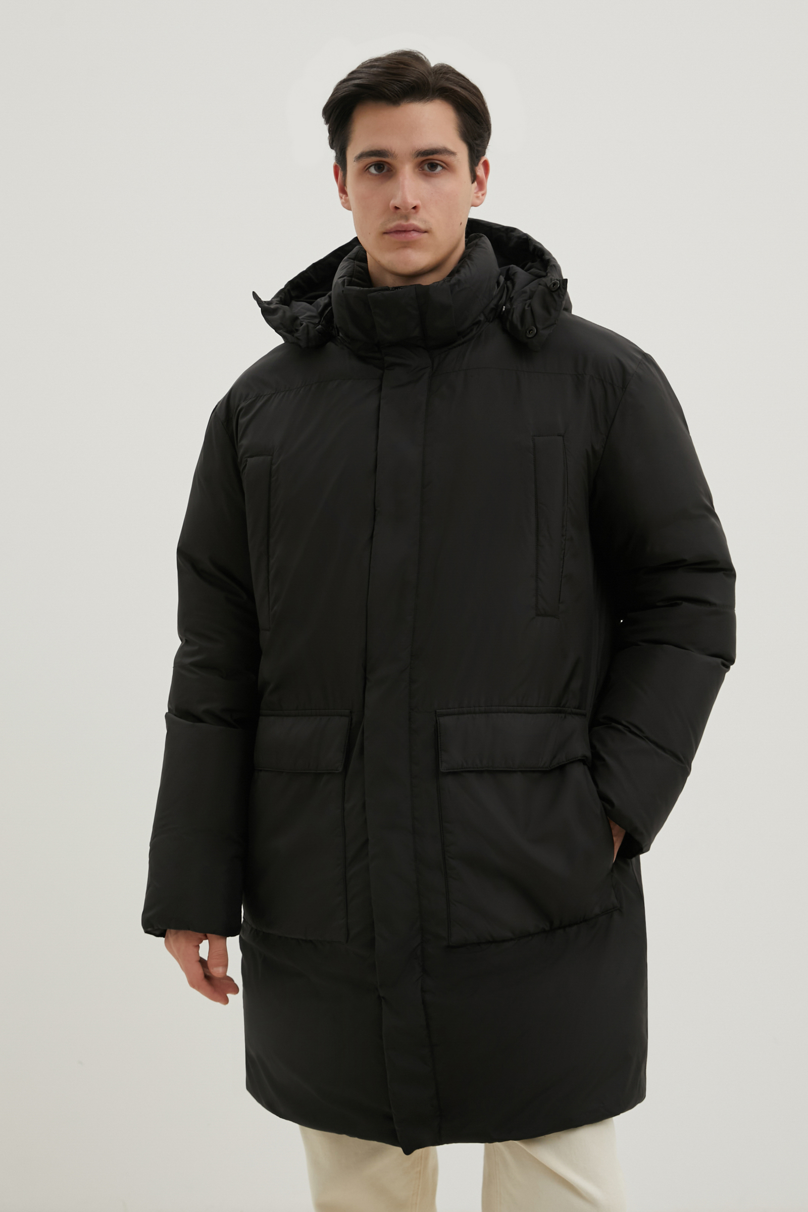 

Пальто утепленное с утиным пухом, 200 black, Пальто утепленное с утиным пухом