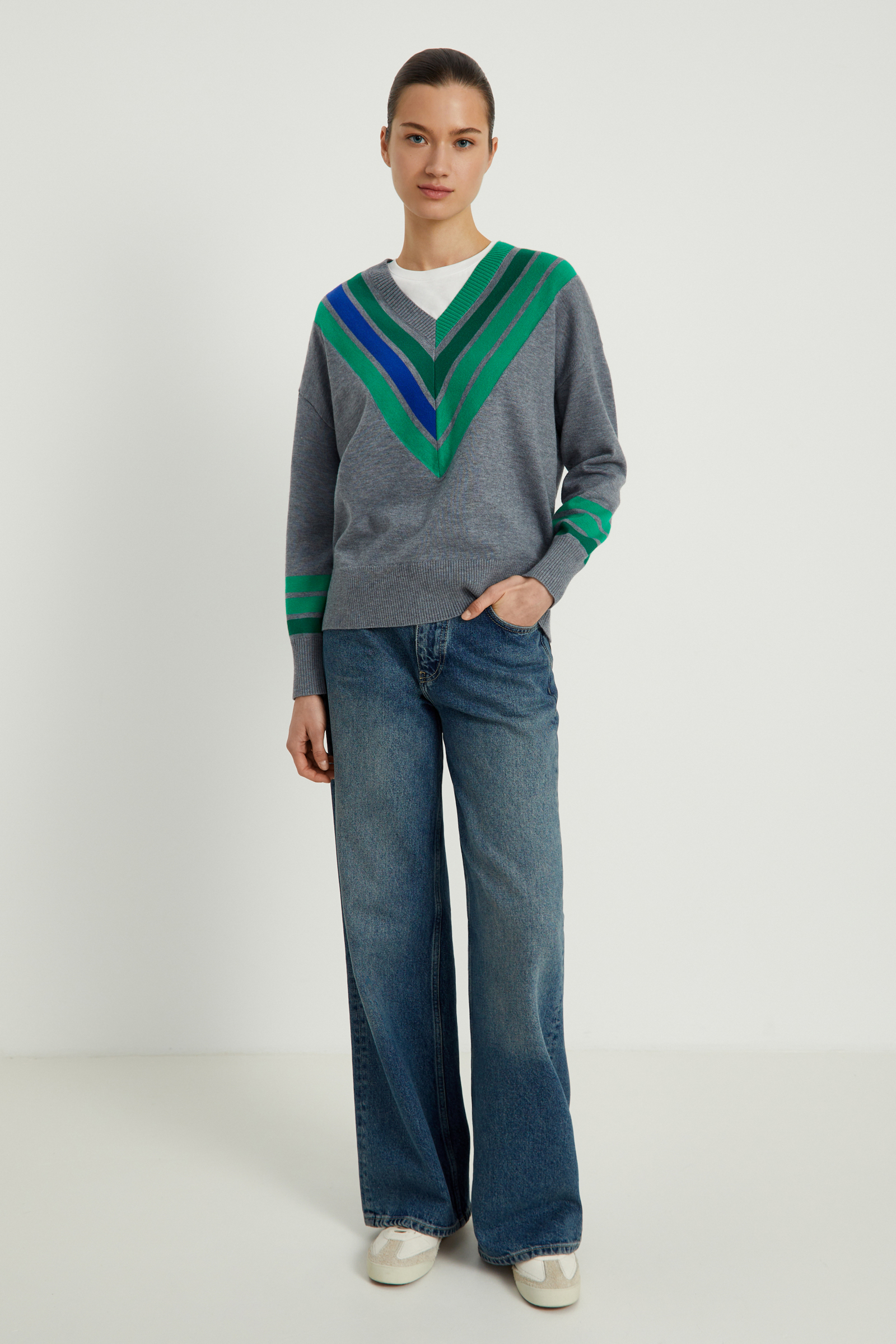 Джемпер свободного силуэта с шерстью