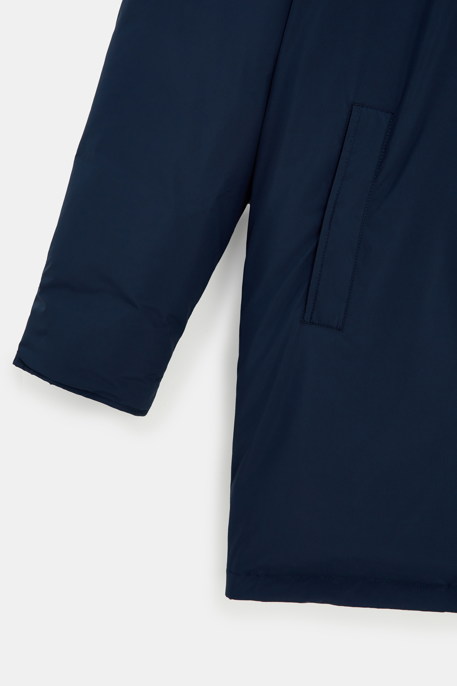 

Пуховое полупальто с капюшоном и воротником-стойкой, 101 cosmic blue, Пуховое полупальто с капюшоном и воротником-стойкой