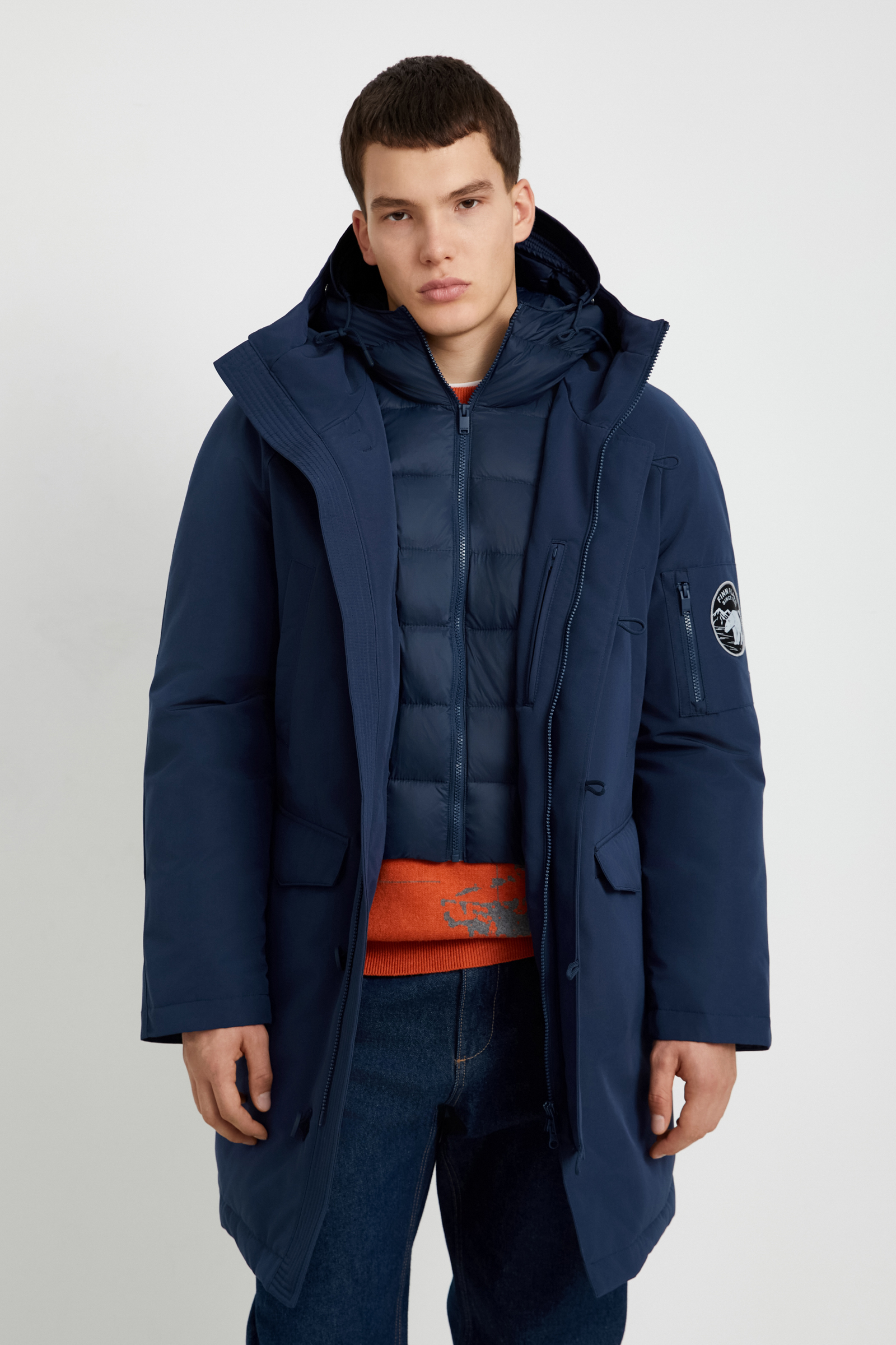 

Пуховое пальто с воротником-стойкой, 101 cosmic blue, Пуховое пальто с воротником-стойкой