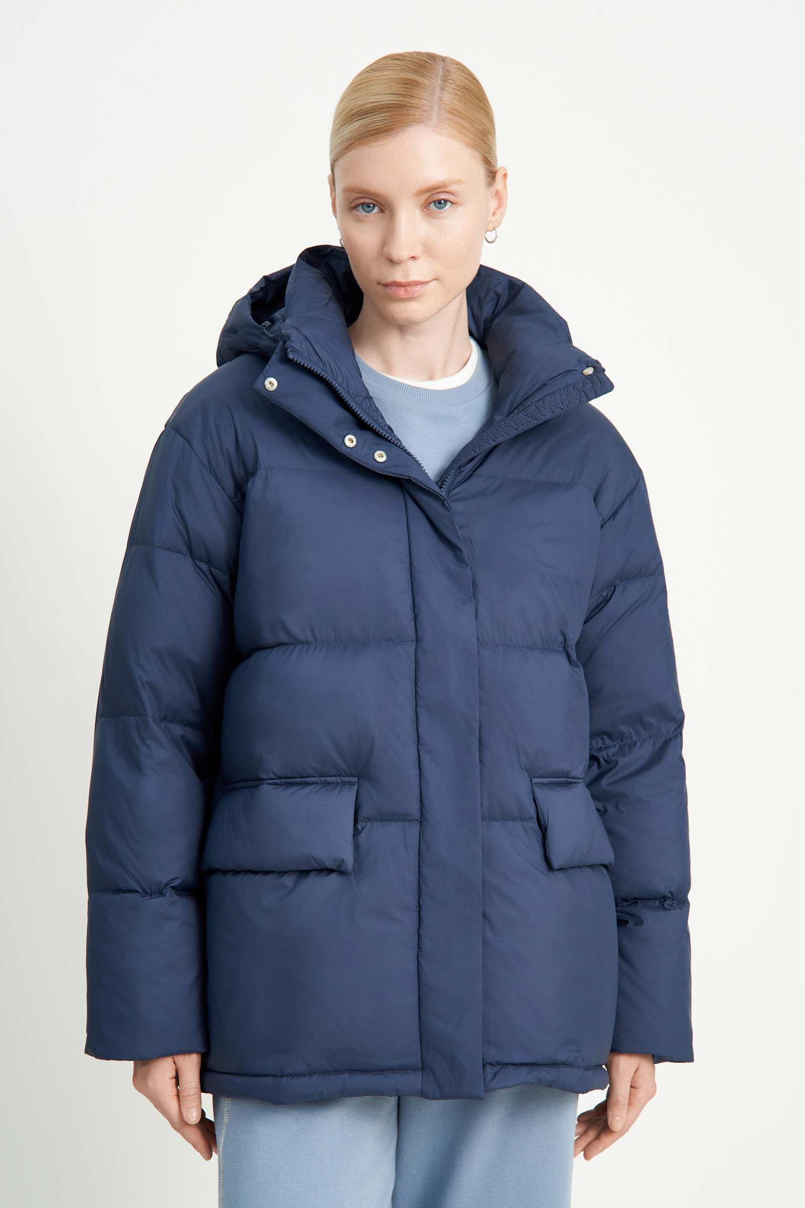 

Пуховик со съемным капюшоном, 197 night shadow, Пуховик со съемным капюшоном