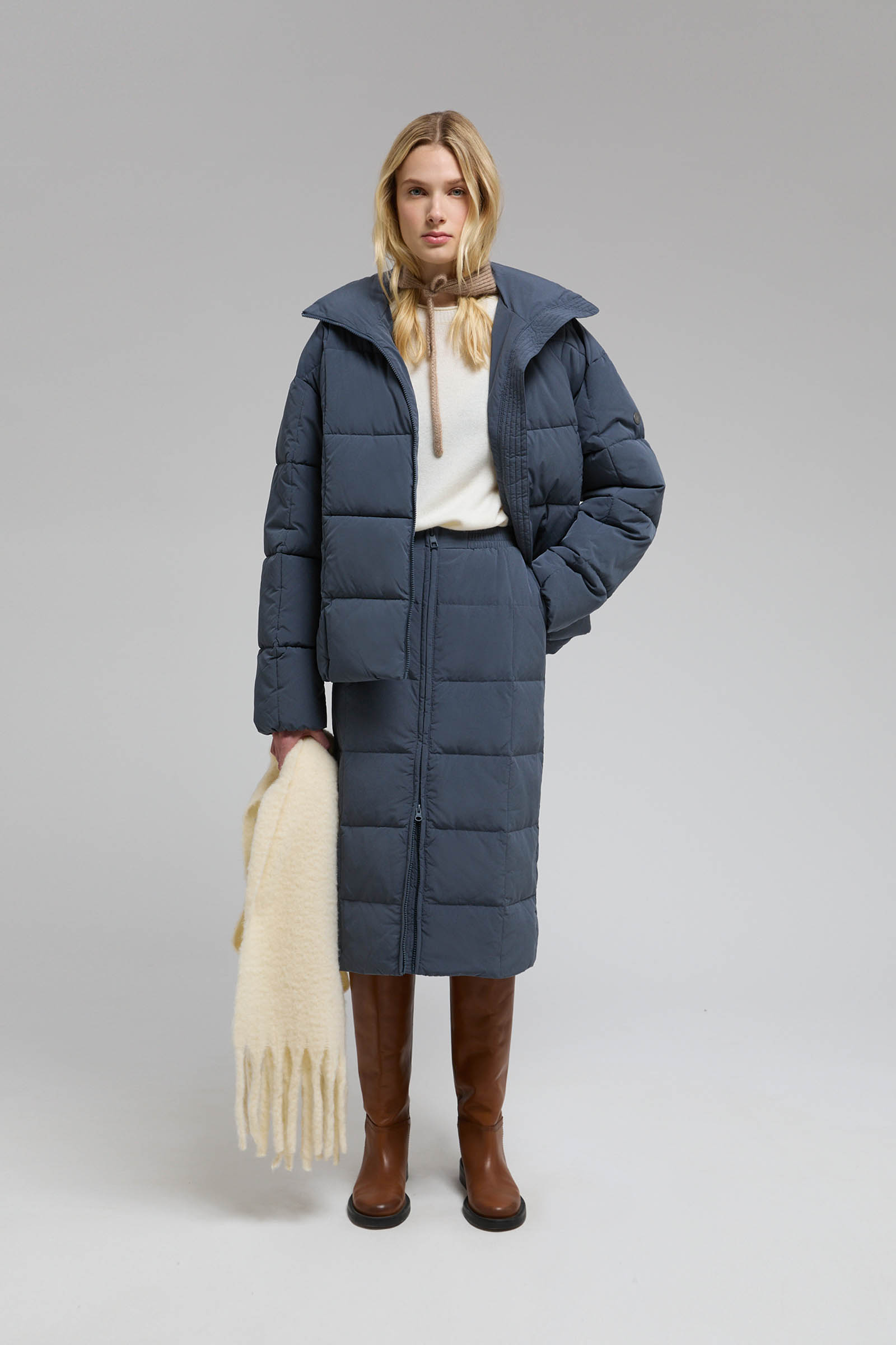 

Утепленная юбка на молнии прямого силуэта, 197 night shadow, Утепленная юбка на молнии прямого силуэта