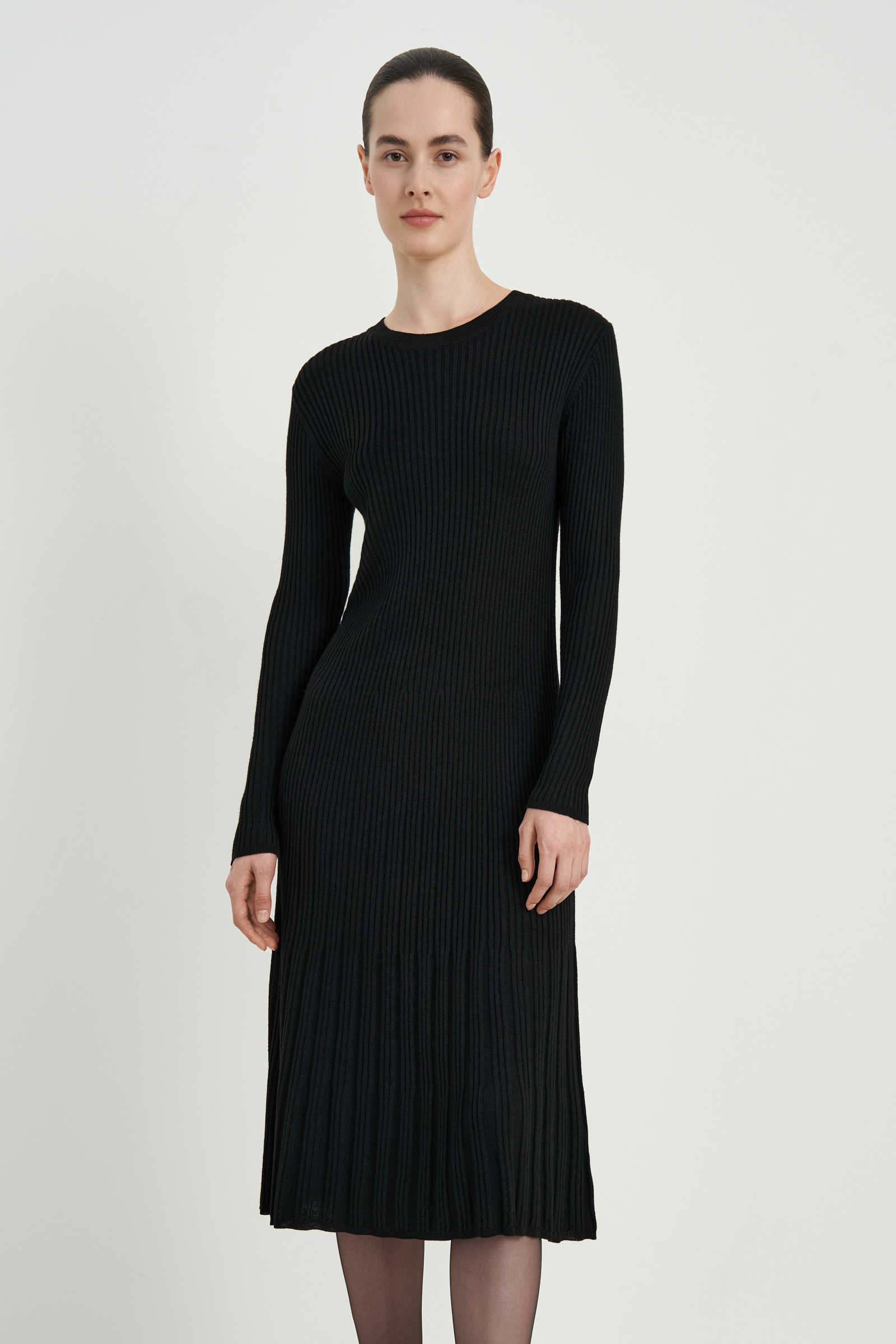 

Вязаное платье приталенного силуэта, 200 black, Вязаное платье приталенного силуэта