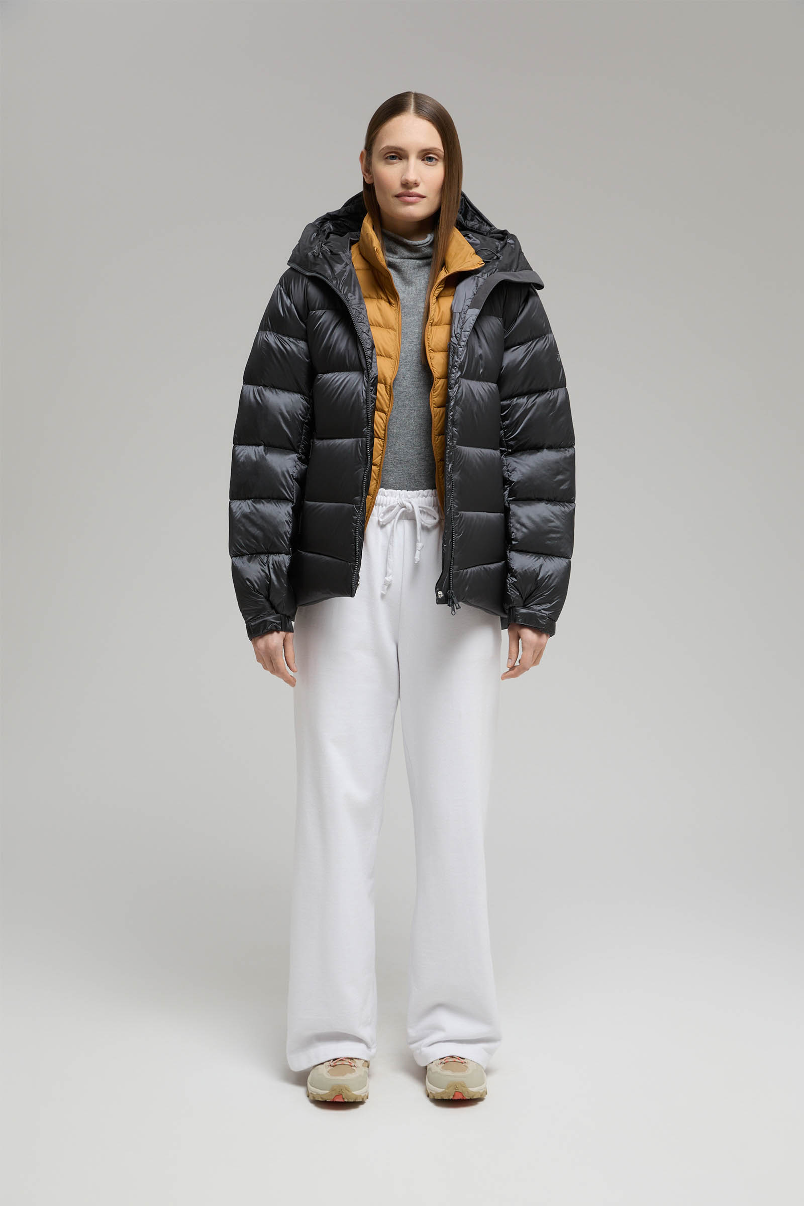 Удлиненный пуховик Finn Flare, серый, арт. FWE11092