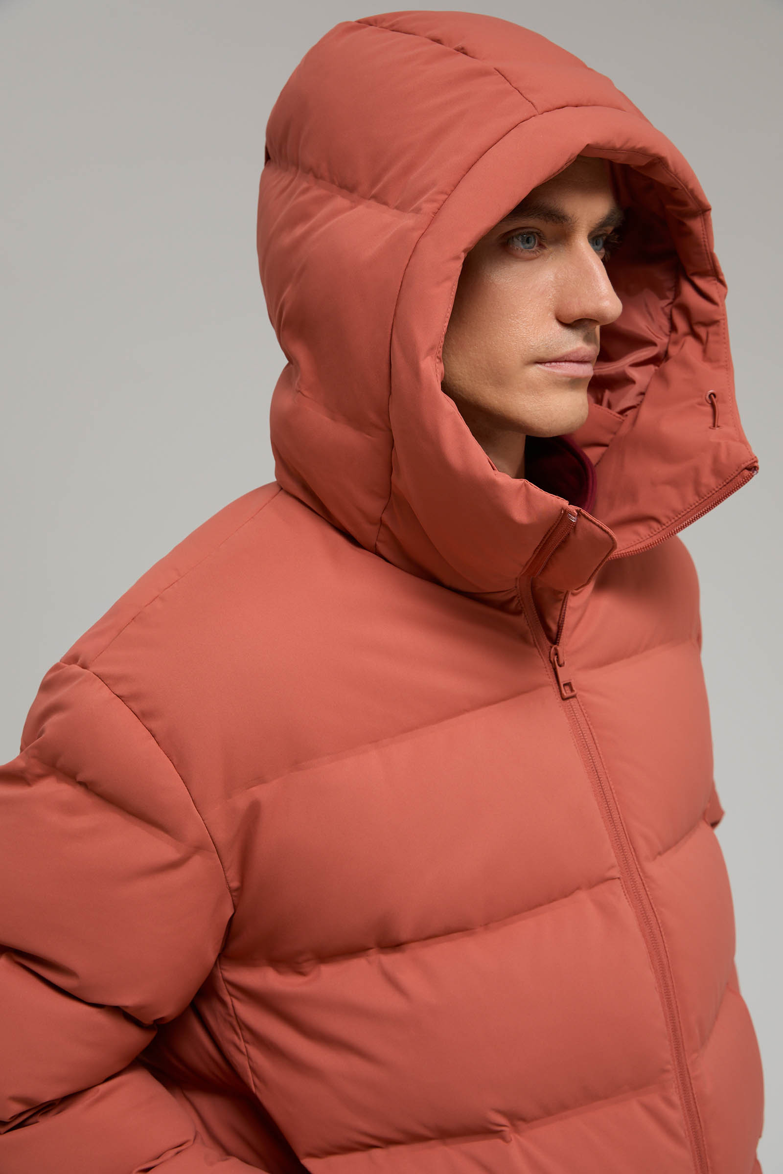 

Пуховик с воротником-стойкой и капюшоном, 613 maroon, Пуховик с воротником-стойкой и капюшоном