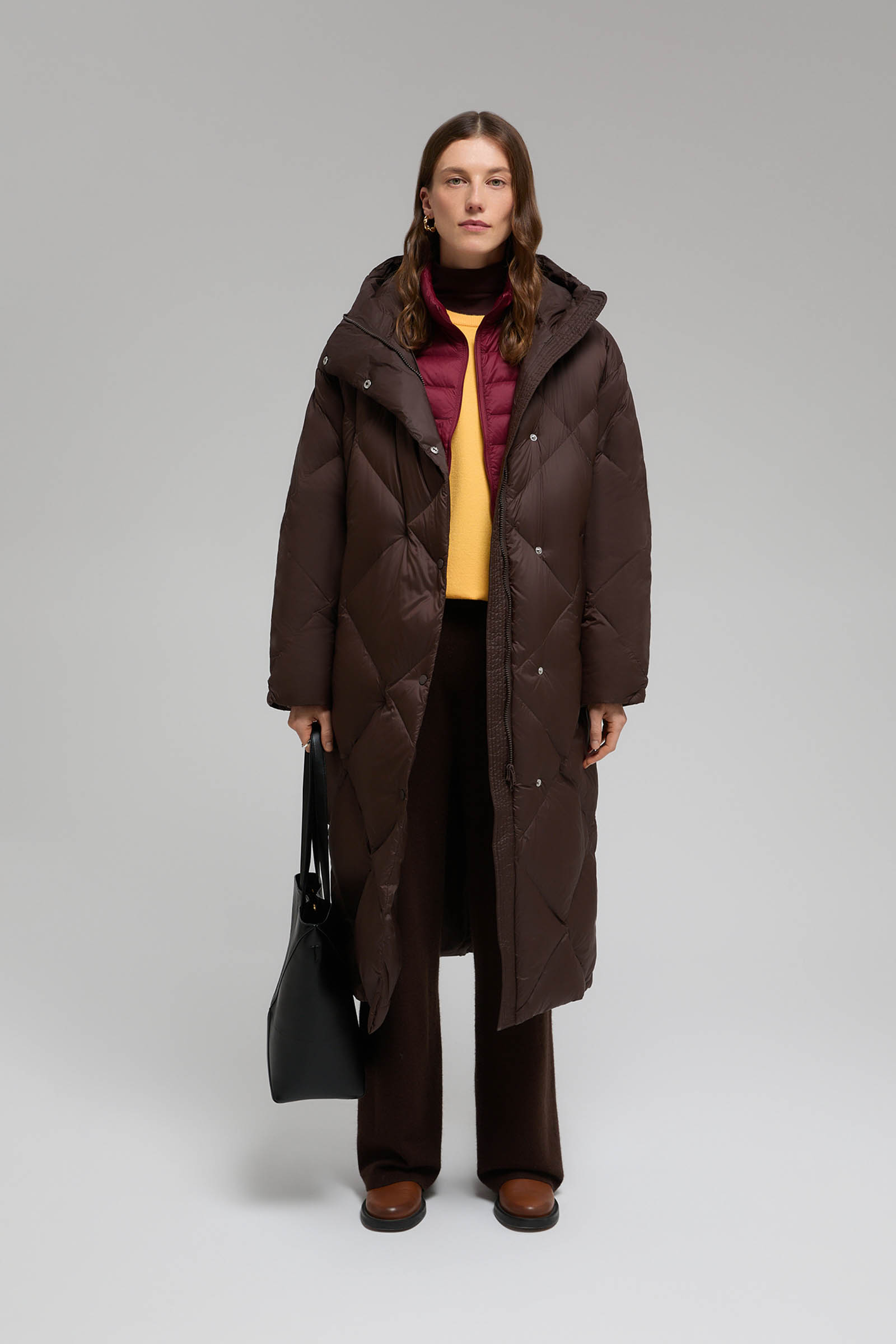 Пуховое пальто FINN FLARE, коричневый, арт. FWE11007
