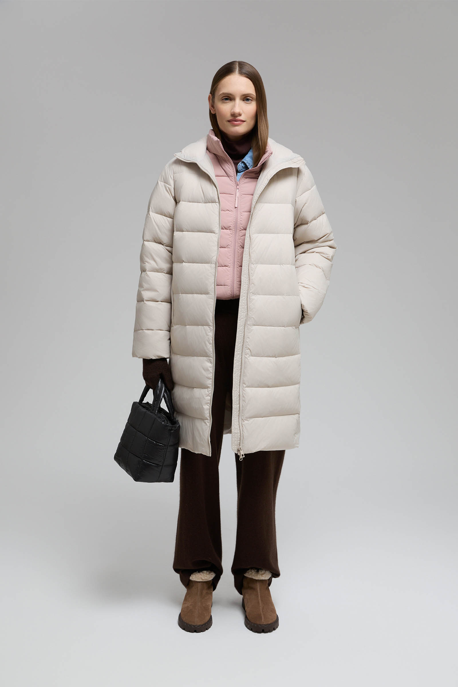 Пуховое пальто Finn Flare, бежевый, арт. FWE11035