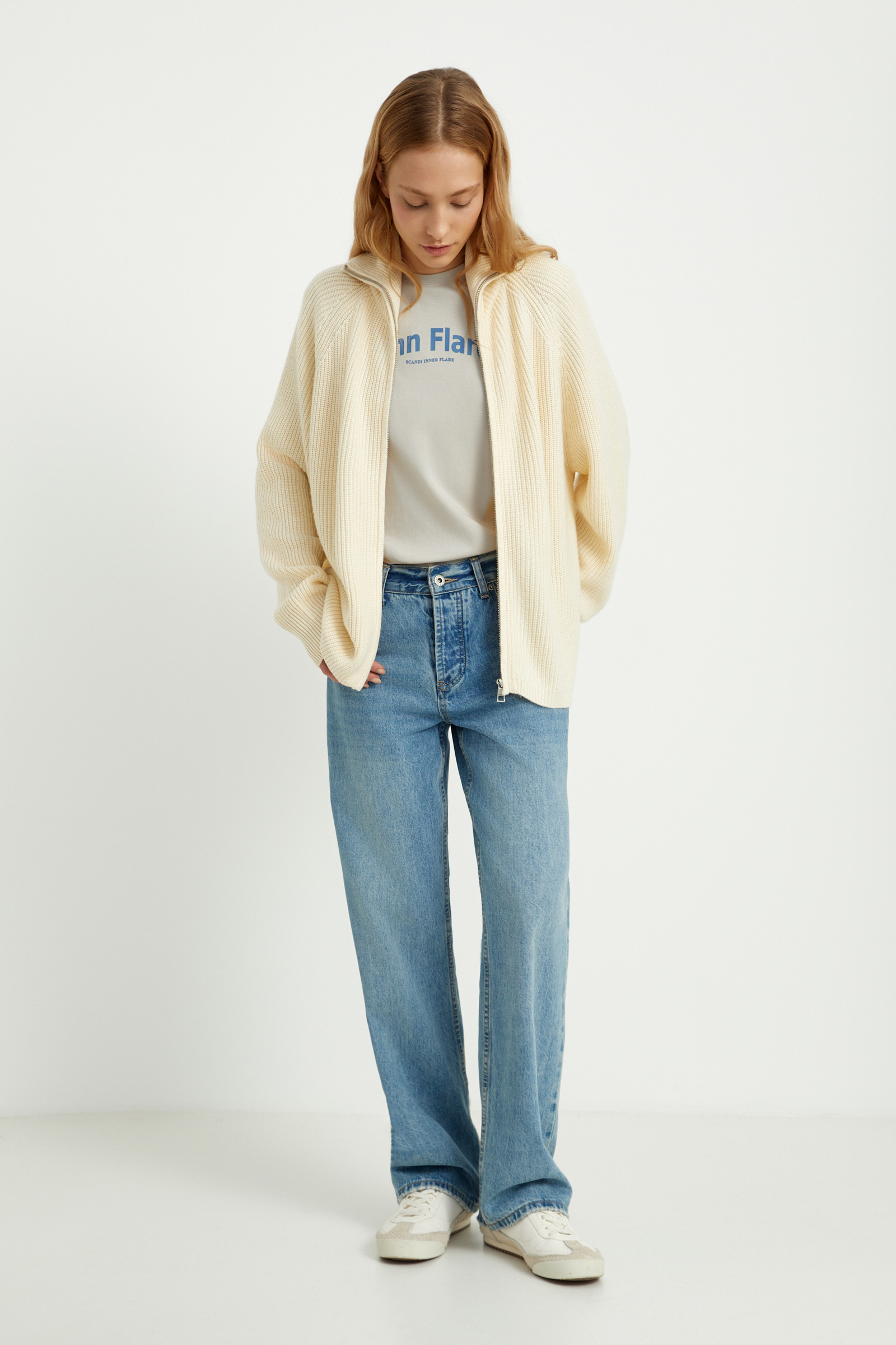 Кардиган на молнии с добавлением шерсти