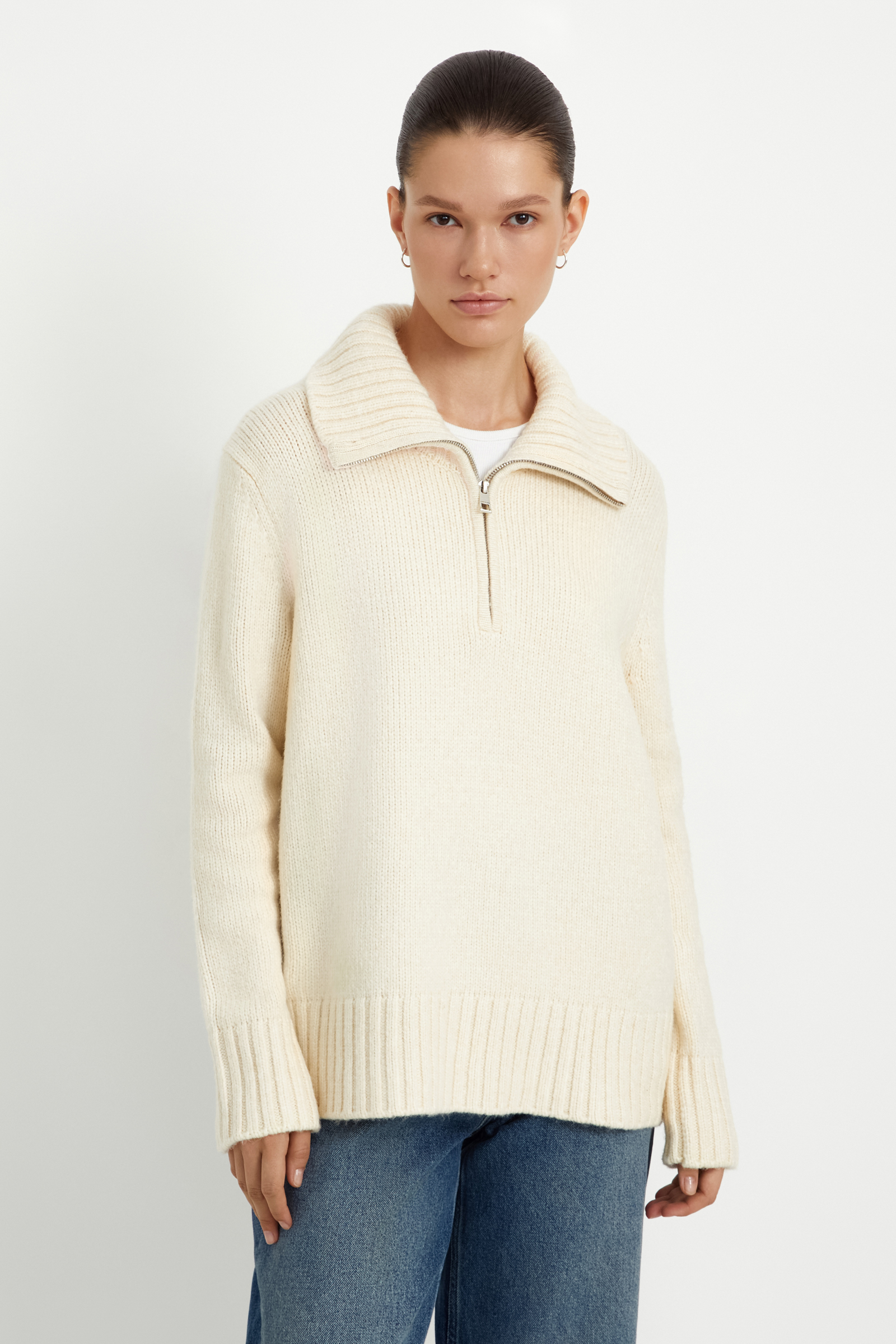 

Джемпер с молнией и воротником-стойкой, 705 angora, Джемпер с молнией и воротником-стойкой