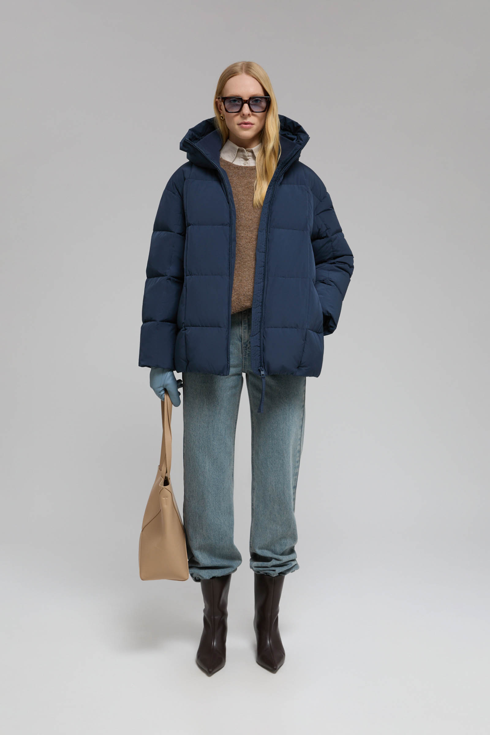 

Стеганый пуховик с натуральным пухом, 101 cosmic blue, Стеганый пуховик с натуральным пухом