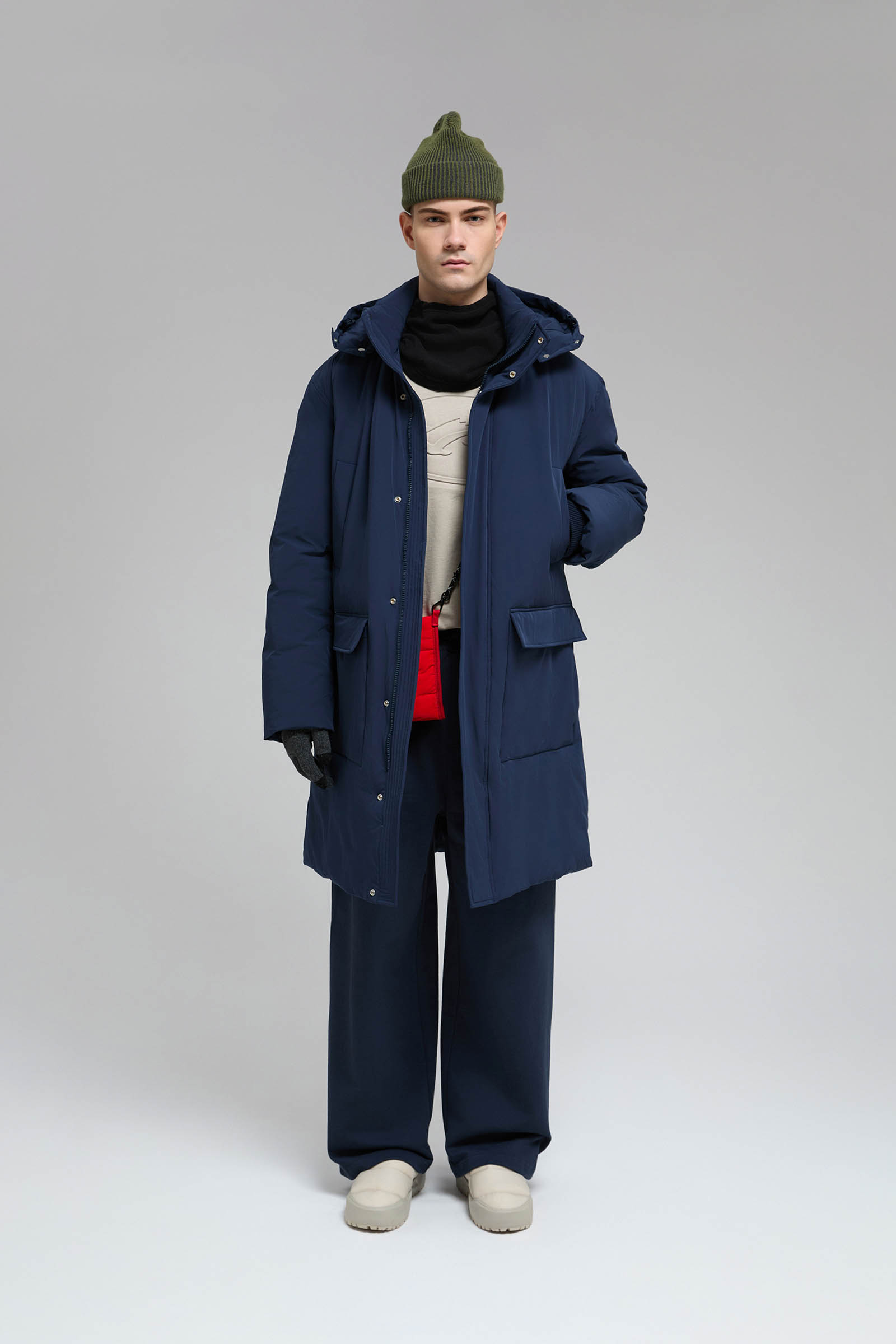 

Утепленная парка с капюшоном, 101 cosmic blue, Утепленная парка с капюшоном