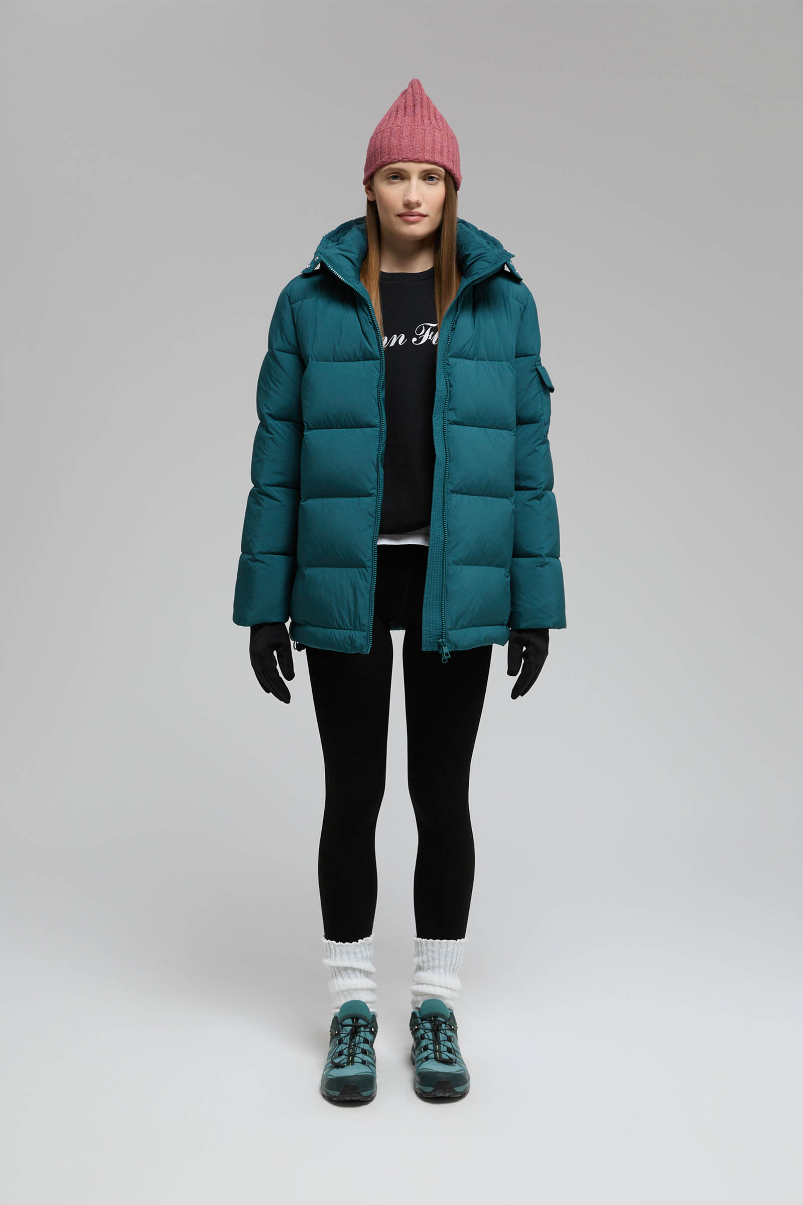 

Пуховик с капюшоном и опушкой из натурального меха, 146 deep, Пуховик с капюшоном и опушкой из натурального меха