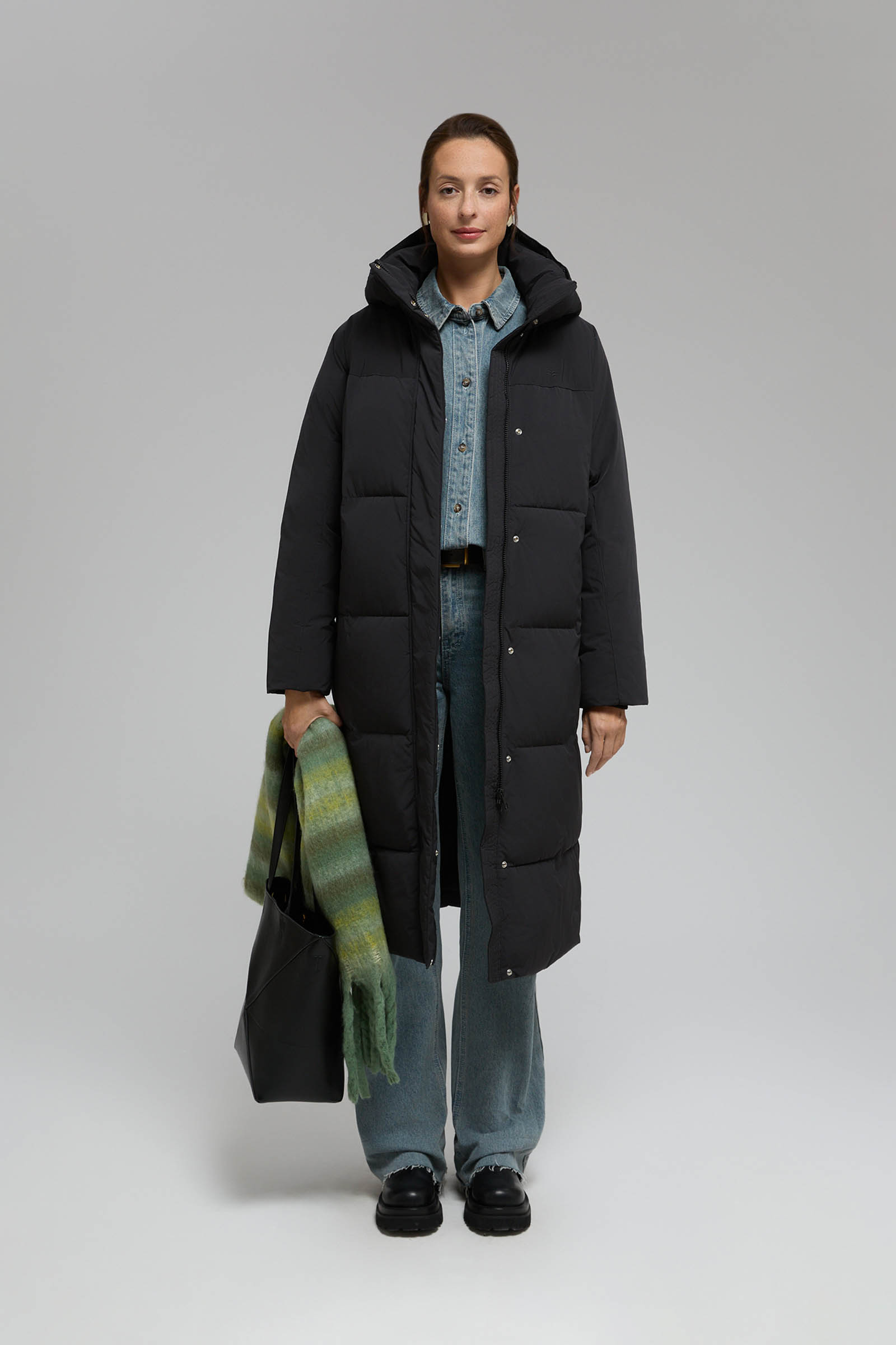 

Утепленное стеганое пальто с капюшоном, 200 black, Утепленное стеганое пальто с капюшоном