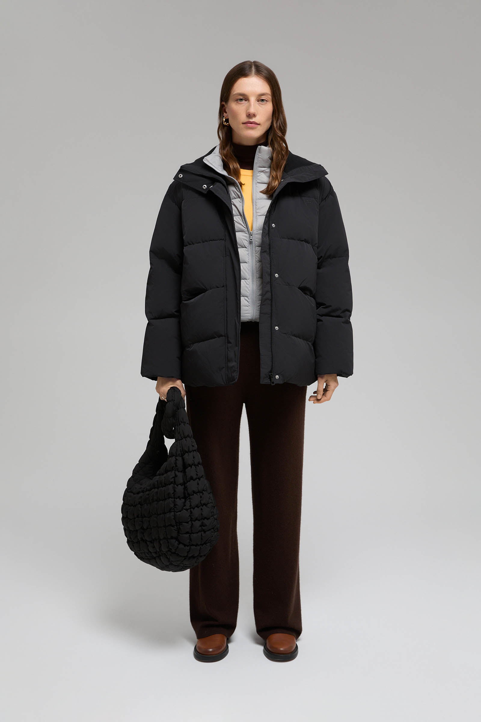 Стеганый пуховик Finn Flare, черный, арт. FWF11005