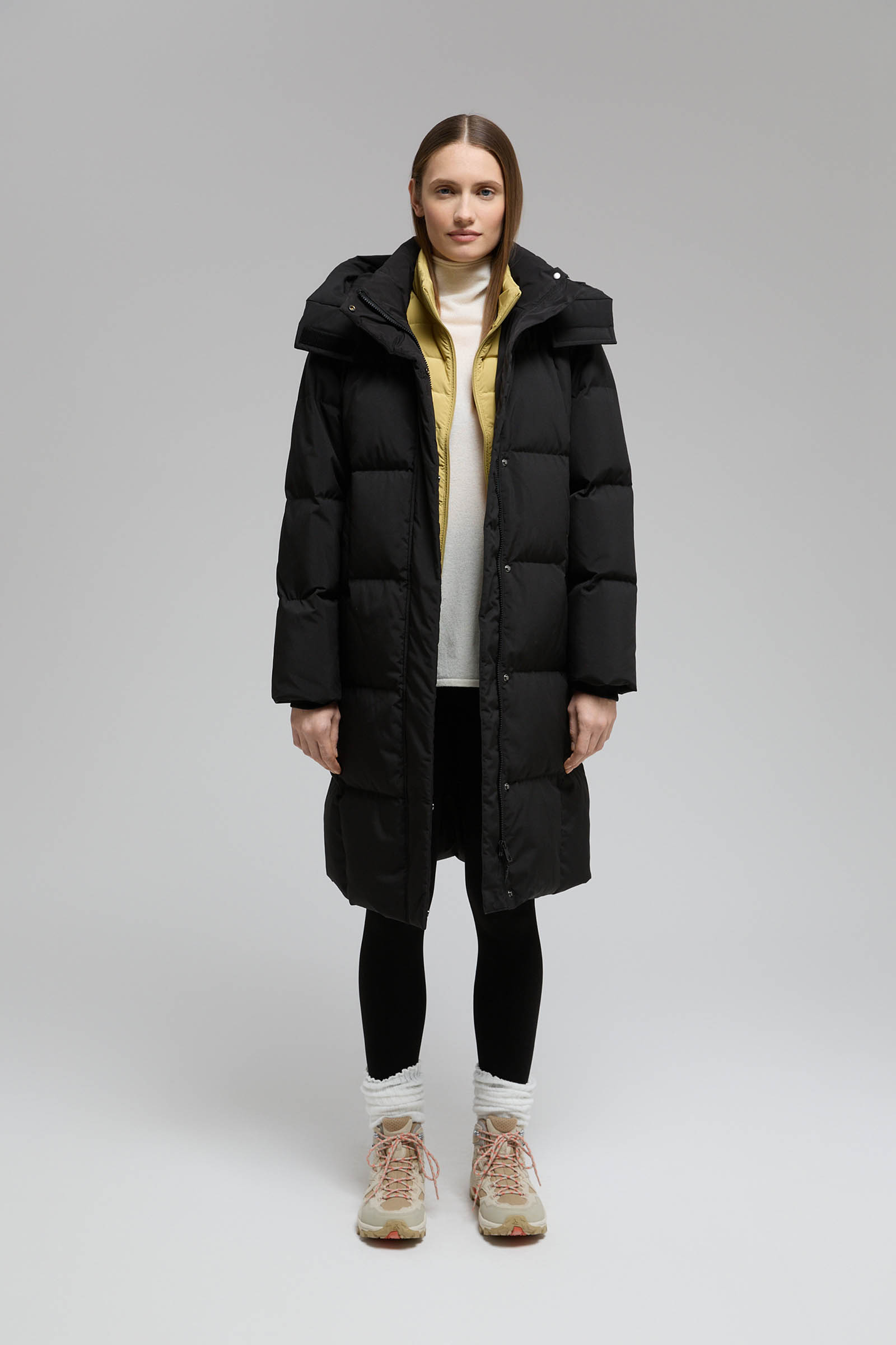 

Длинный пуховик с натуральным пухом, 200 black, Длинный пуховик с натуральным пухом