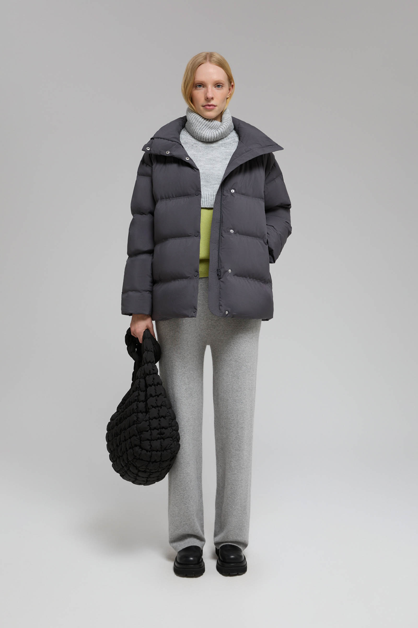 Удлиненный пуховик Finn Flare, 202 graphite, арт. FWF11013