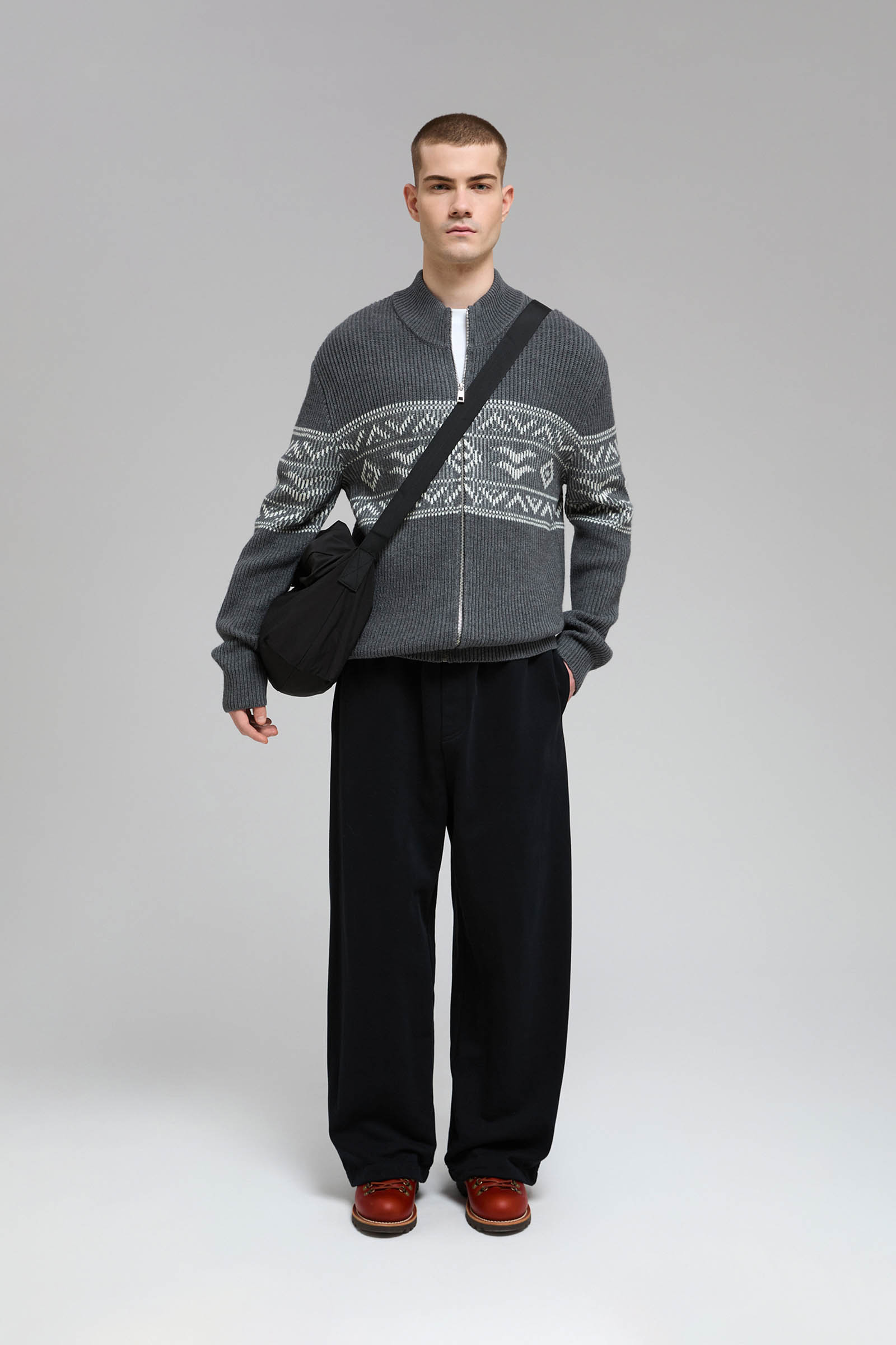 Кардиган FINN FLARE на молнии с шерстью, серый, арт. FWF21106