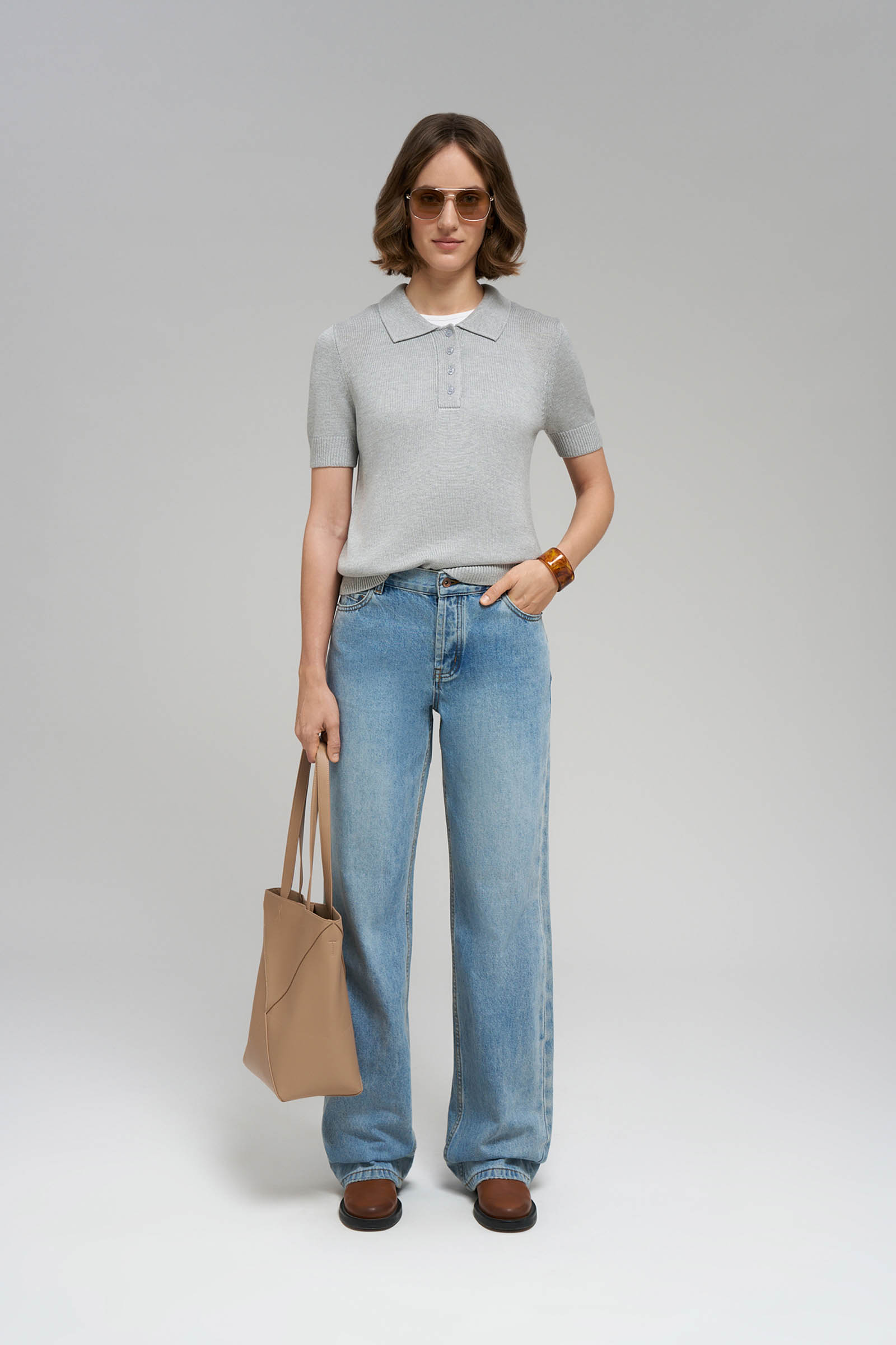 

Джемпер (поло) женский, 255 mouse melange, Джемпер (поло) женский