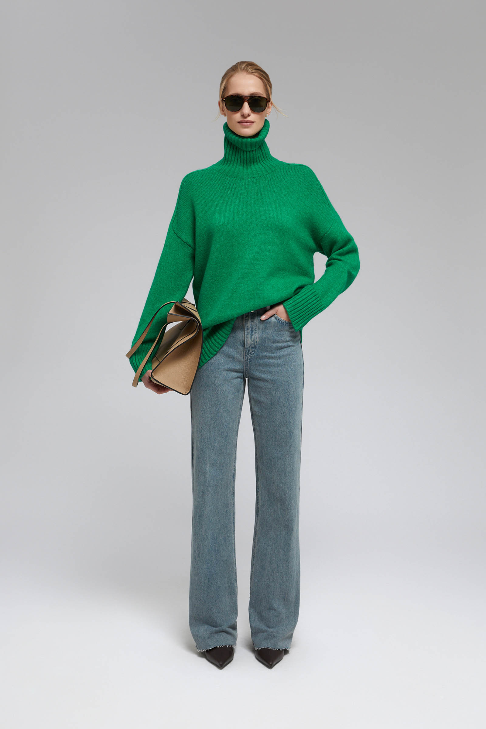 Женский свитер FINN FLARE с шерстью, 500 green, арт. FWF11129