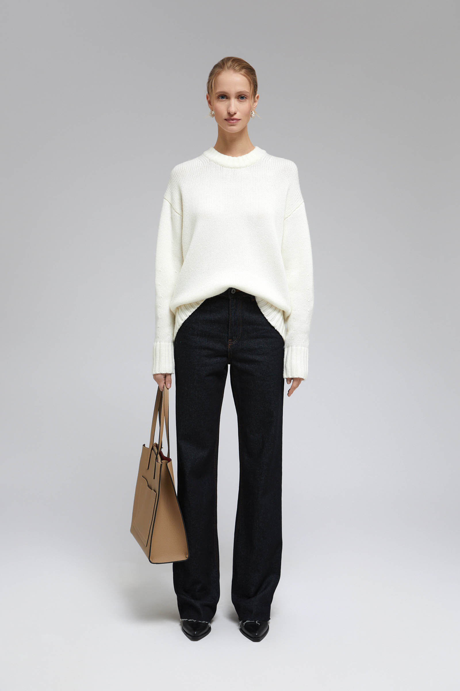 Джемпер FINN FLARE из шерсти и кашемира, белый, арт. FWF11148