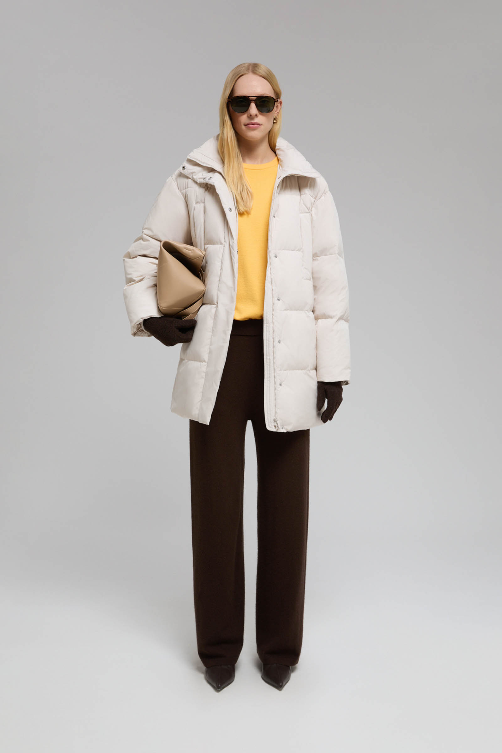 Удлиненный пуховик FINN FLARE, бежевый, арт. FWF11012