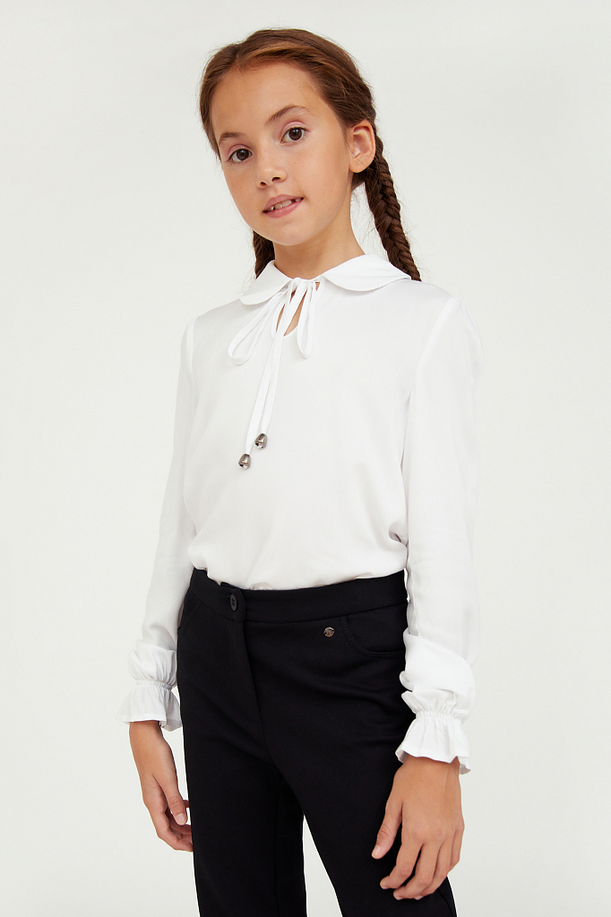 блузка для девочки Finn-Flare белого цвета