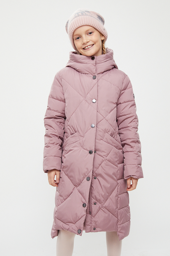 пальто для девочки Finn-Flare серо-розовый KA20-71001 